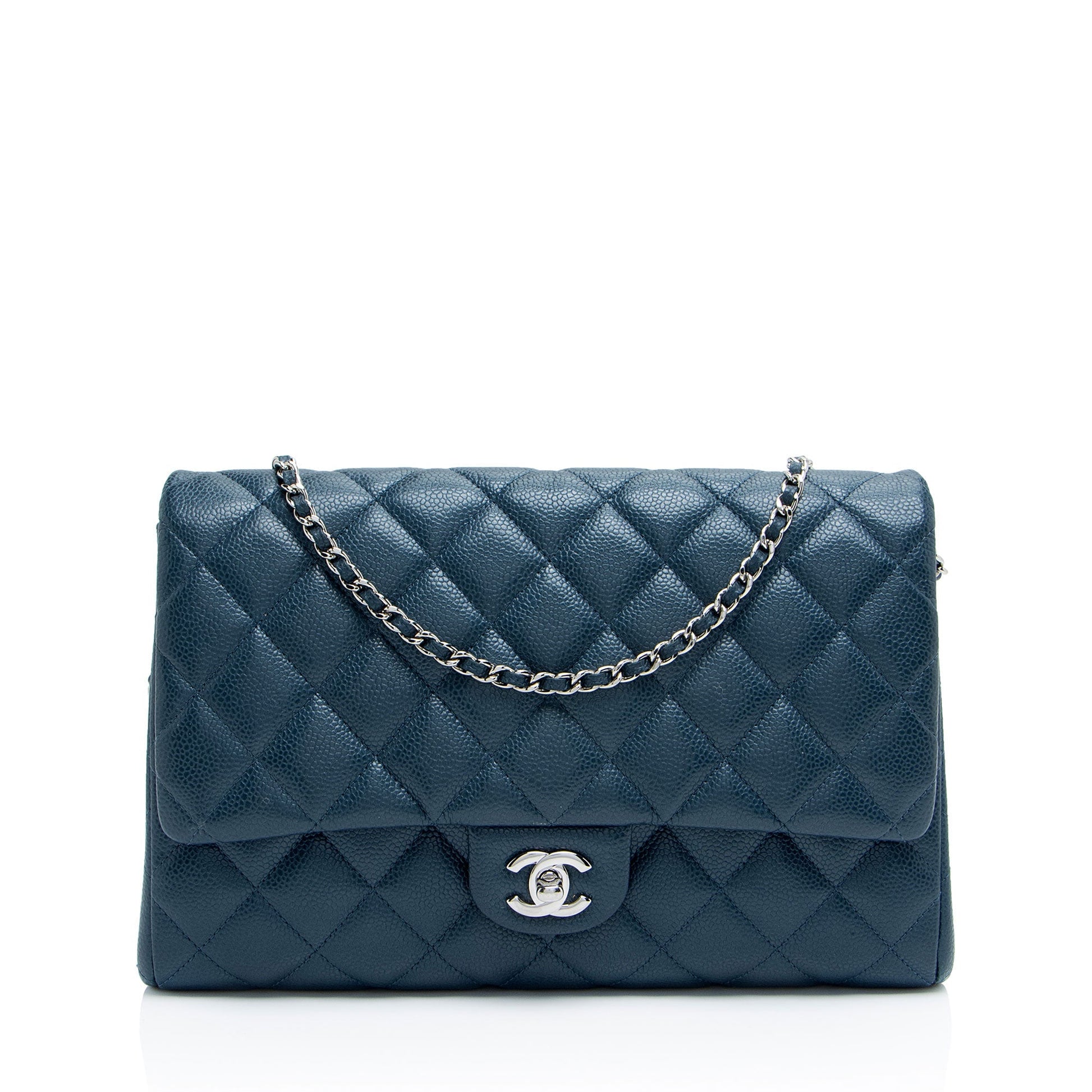 Chanel Caviar Flap Leather Clutch Bag