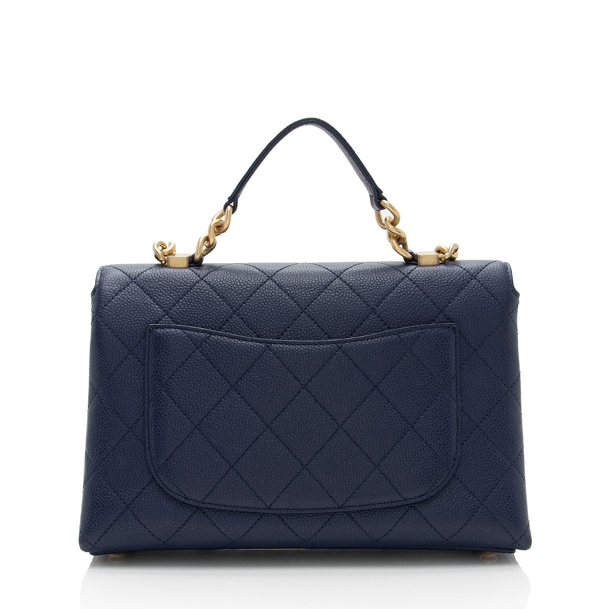 Chanel Caviar Chic Affinity Top Handle SHF-ocTgVA Leather Handbag