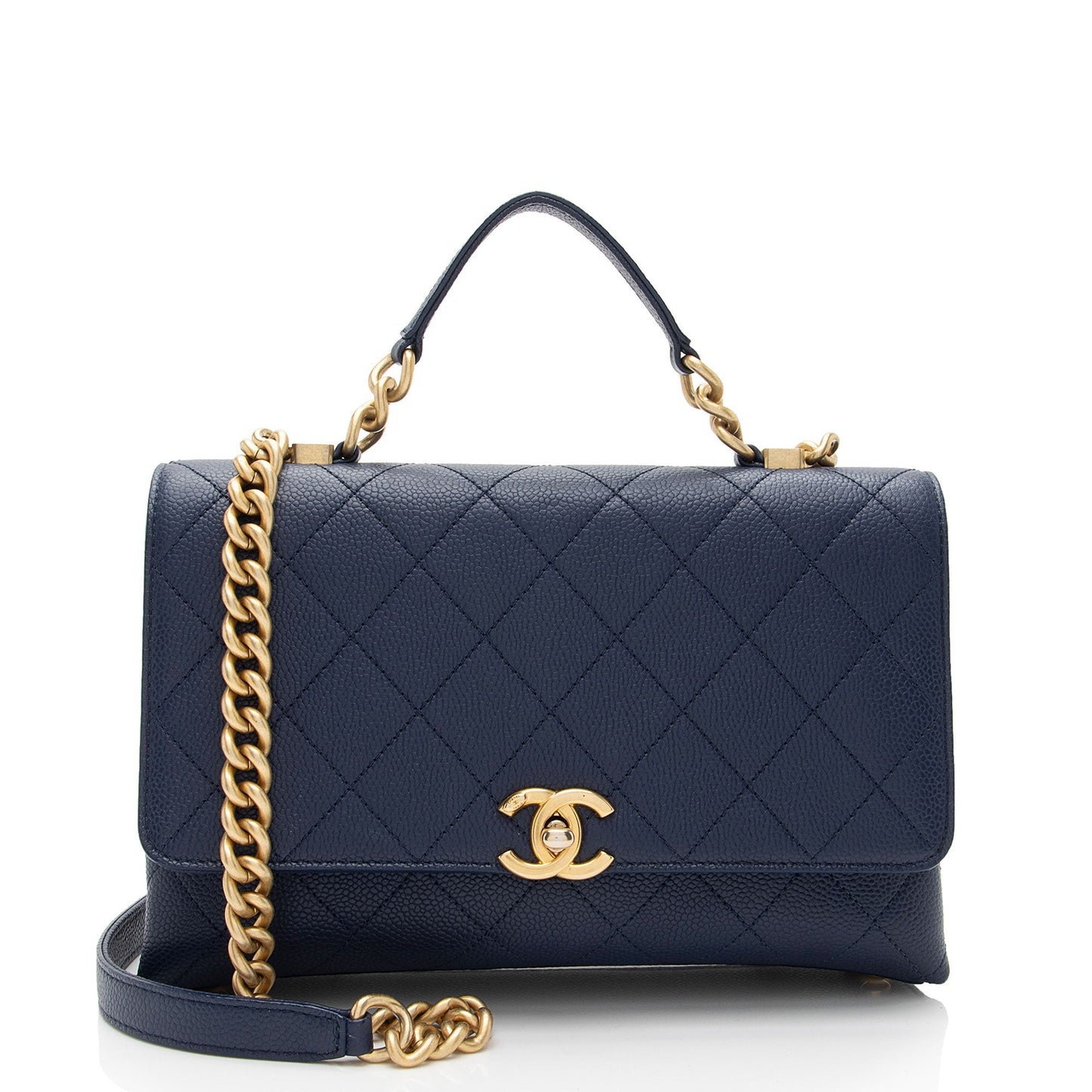 Chanel Caviar Chic Affinity Top Handle SHF-ocTgVA Leather Handbag