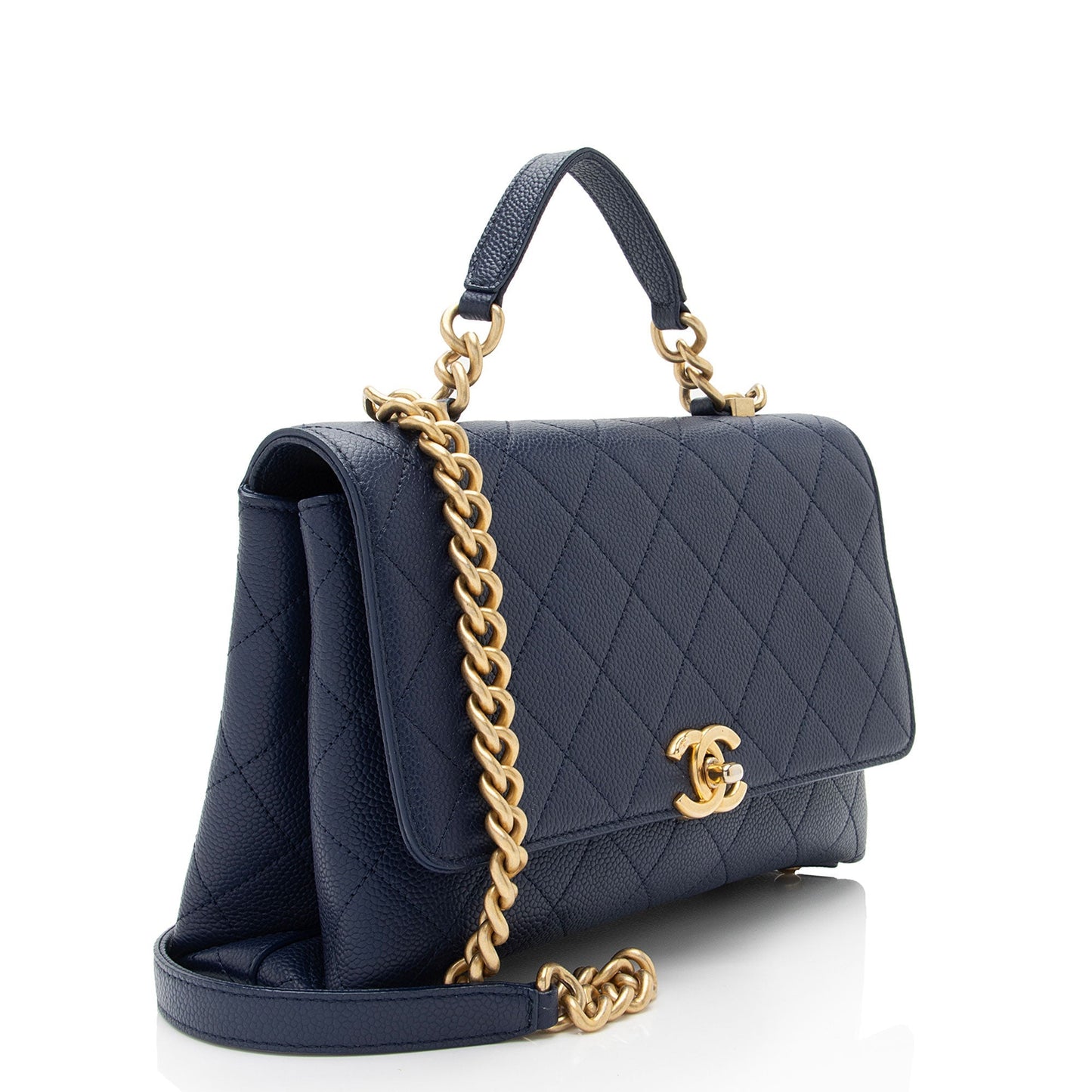 Chanel Caviar Chic Affinity Top Handle SHF-ocTgVA Leather Handbag