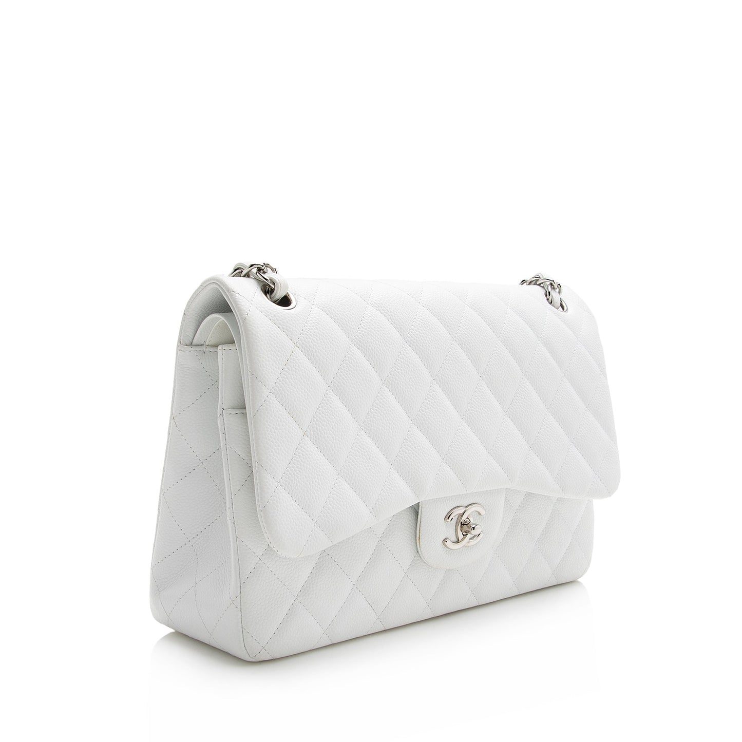 Chanel Caviar Classic Jumbo Double Flap SHF Leather Shoulder Bag