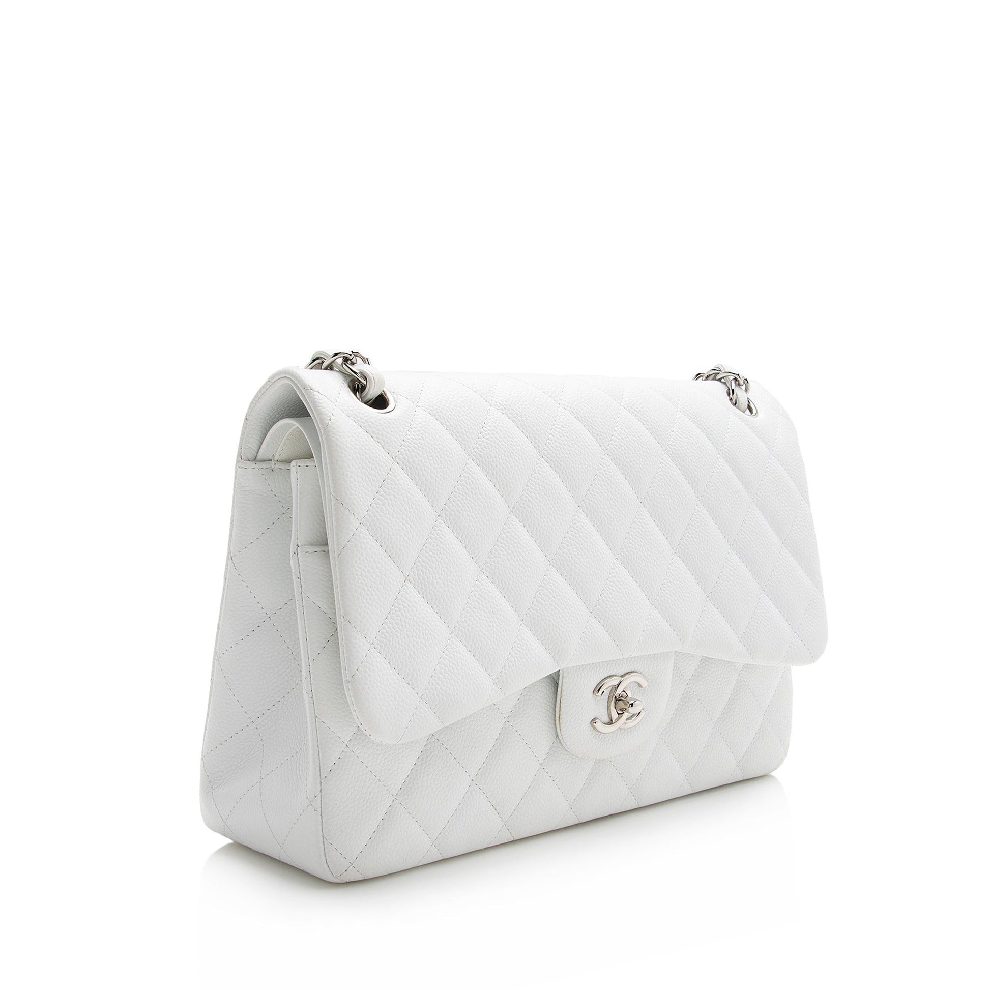 Chanel Caviar Classic Jumbo Double Flap SHF Leather Shoulder Bag
