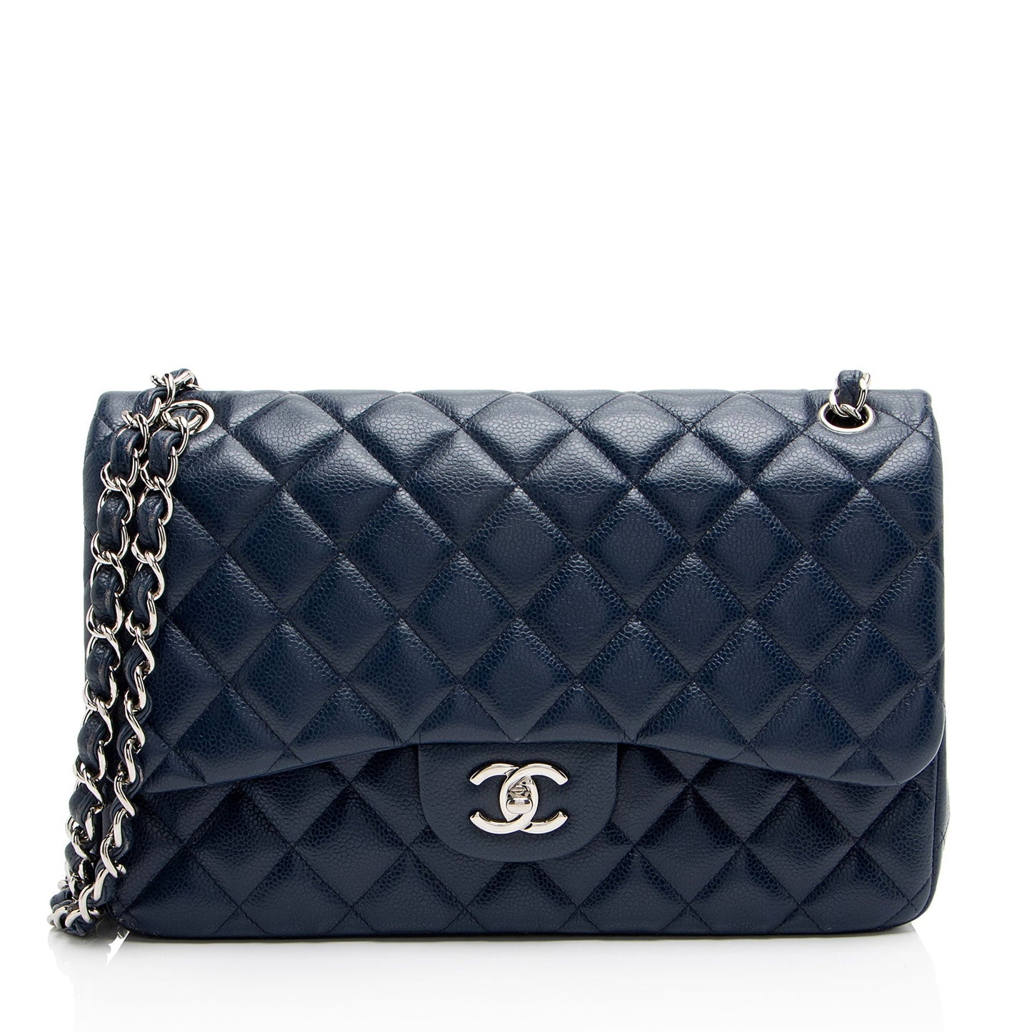 Chanel Caviar Classic Jumbo Double Flap Leather Shoulder Bag Bag 2