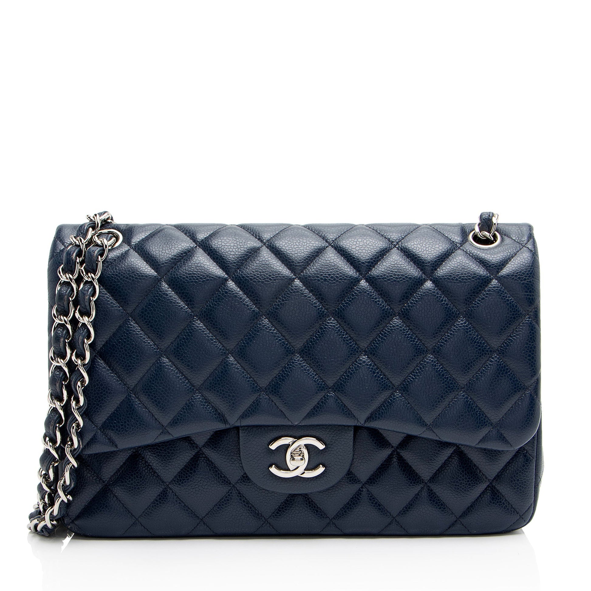 Chanel Caviar Classic Jumbo Double Flap Leather Shoulder Bag Bag 2