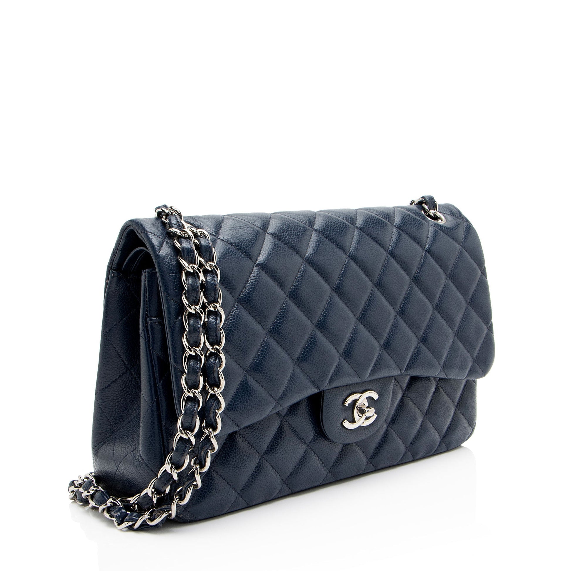 Chanel Caviar Classic Jumbo Double Flap Leather Shoulder Bag Bag 2