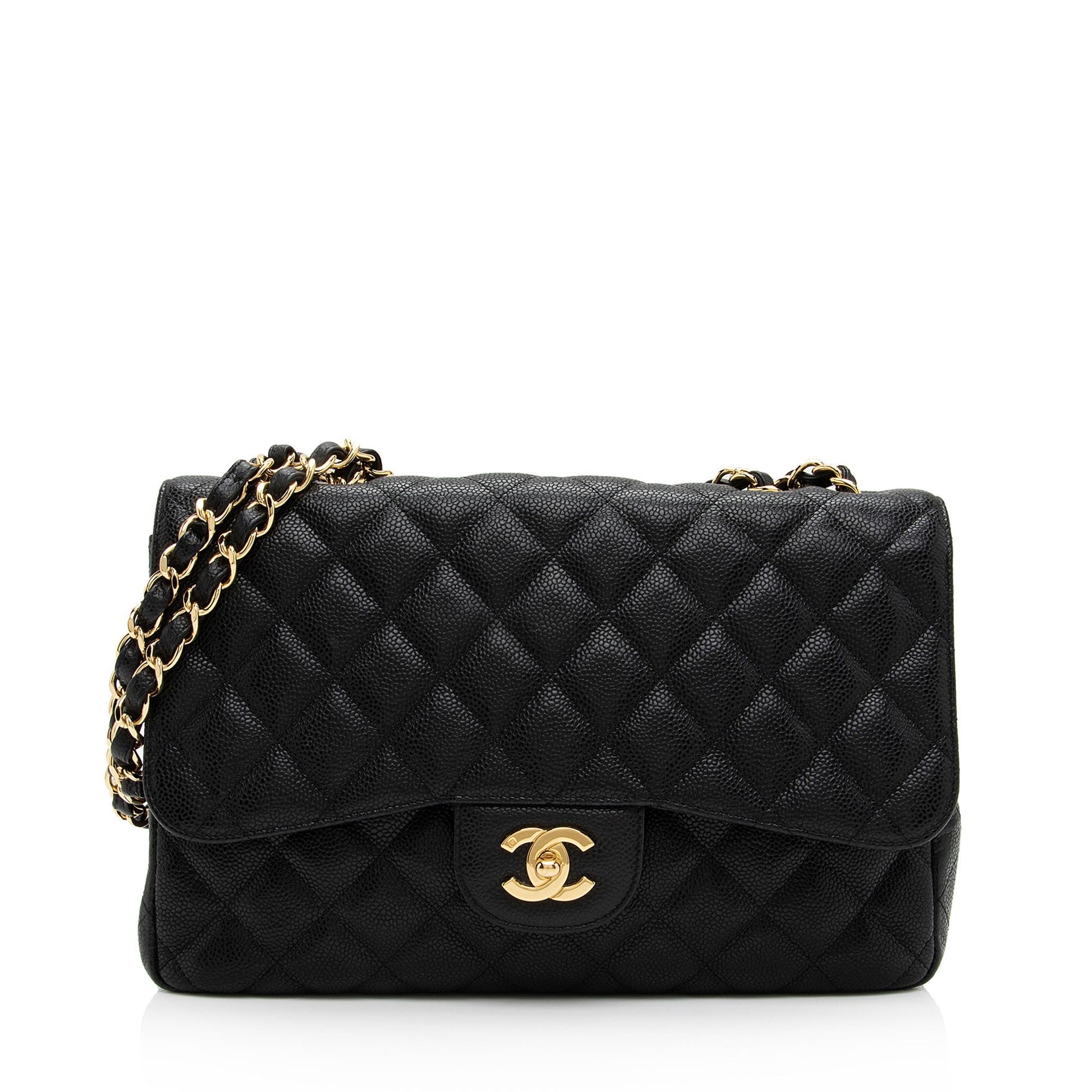Chanel Caviar Classic Jumbo Single Flap SHF-LFr7oi Leather Shoulder Bag