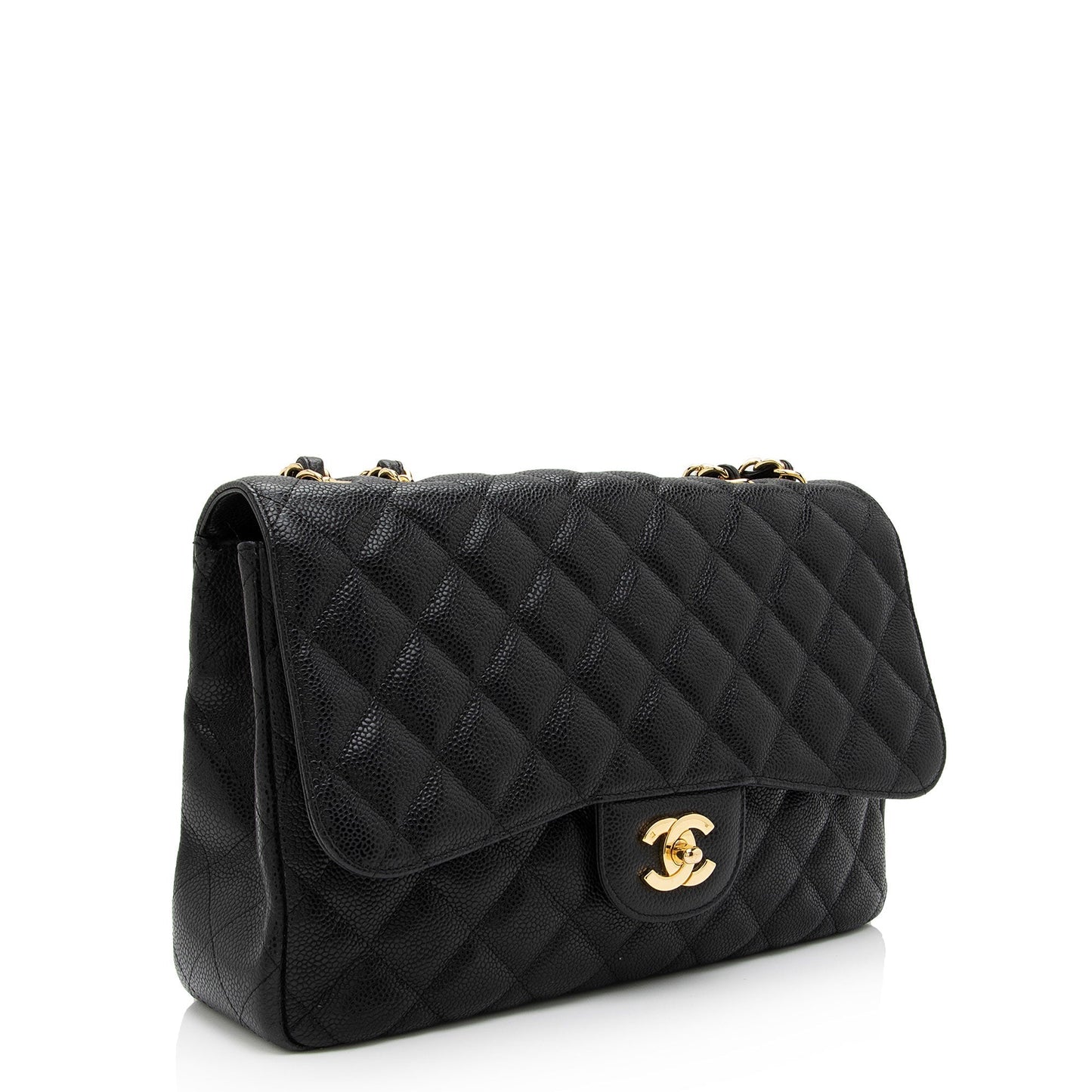 Chanel Caviar Classic Jumbo Single Flap SHF-LFr7oi Leather Shoulder Bag