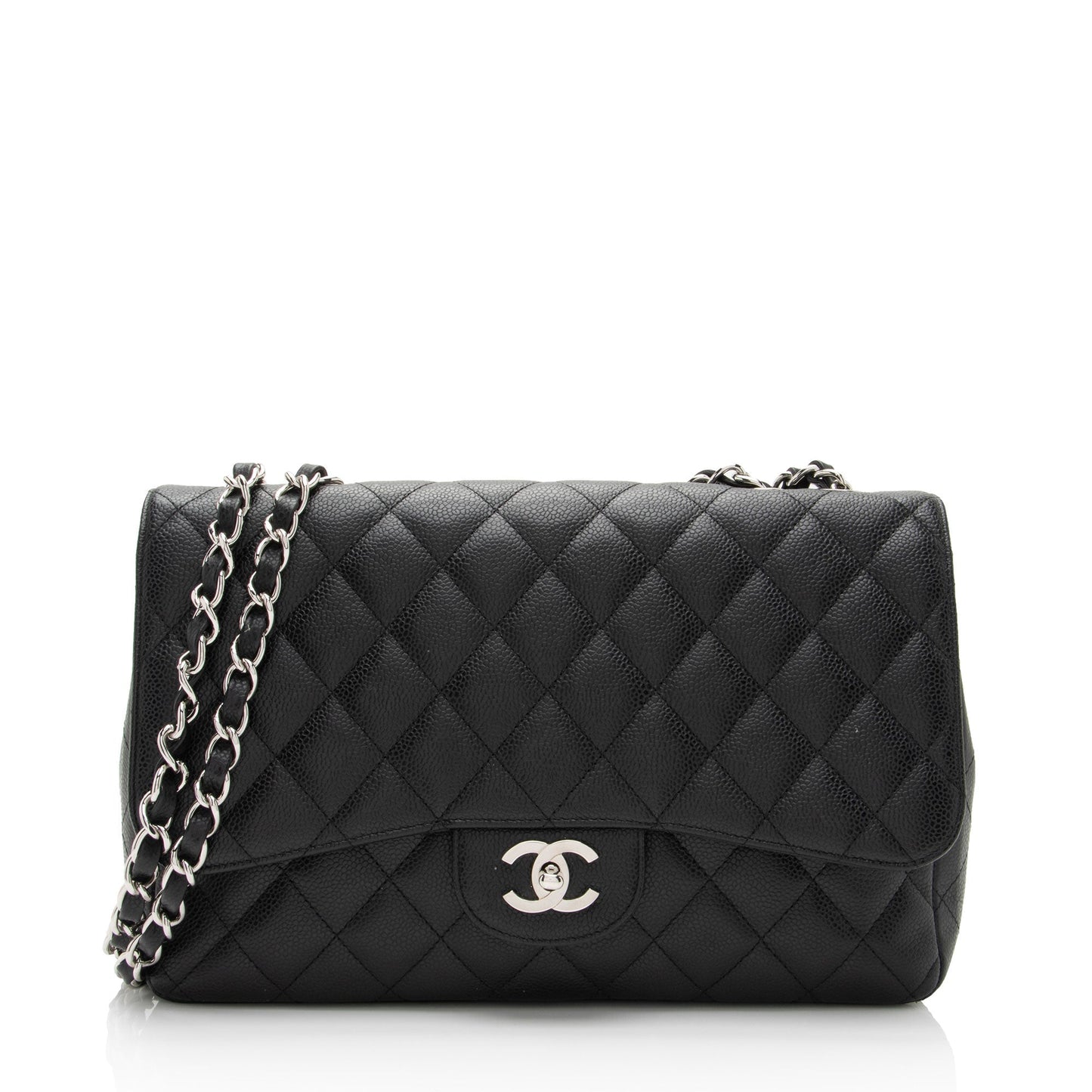 Chanel Caviar Classic Jumbo Single Flap SHF-TAC3Im Leather Shoulder Bag