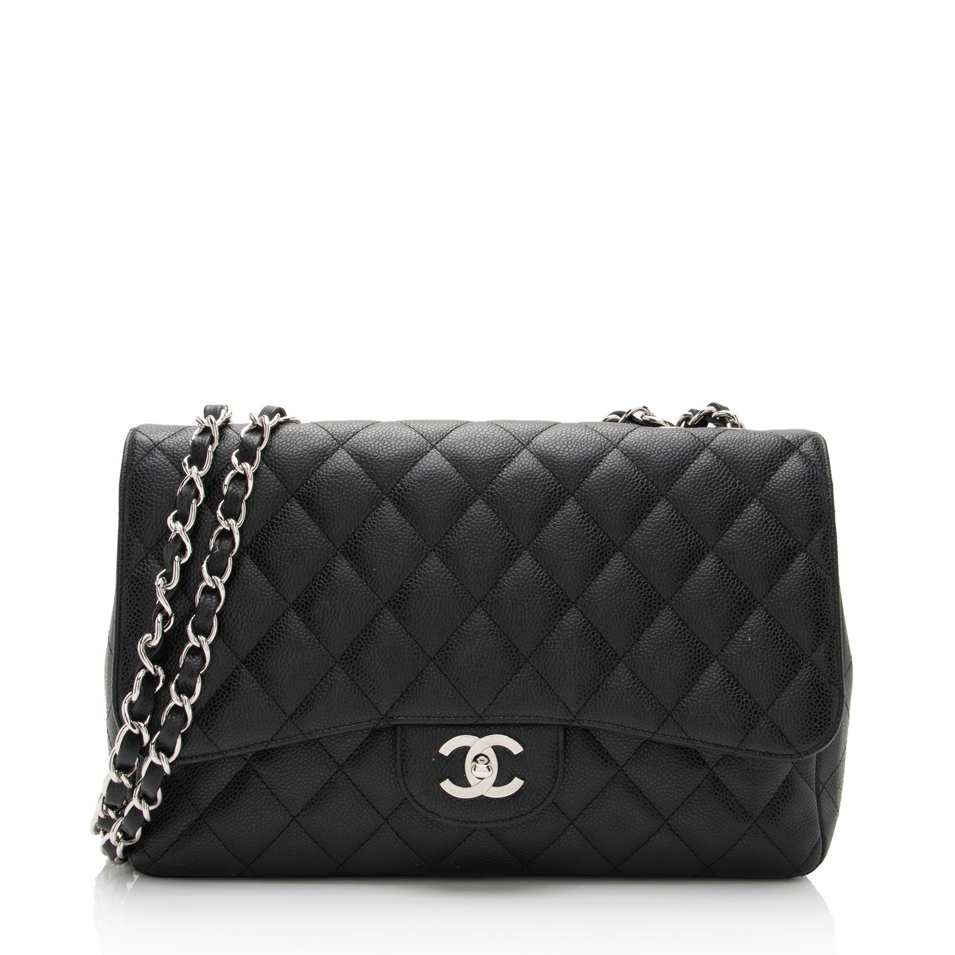 Chanel Caviar Classic Jumbo Single Flap SHF-TAC3Im Leather Shoulder Bag