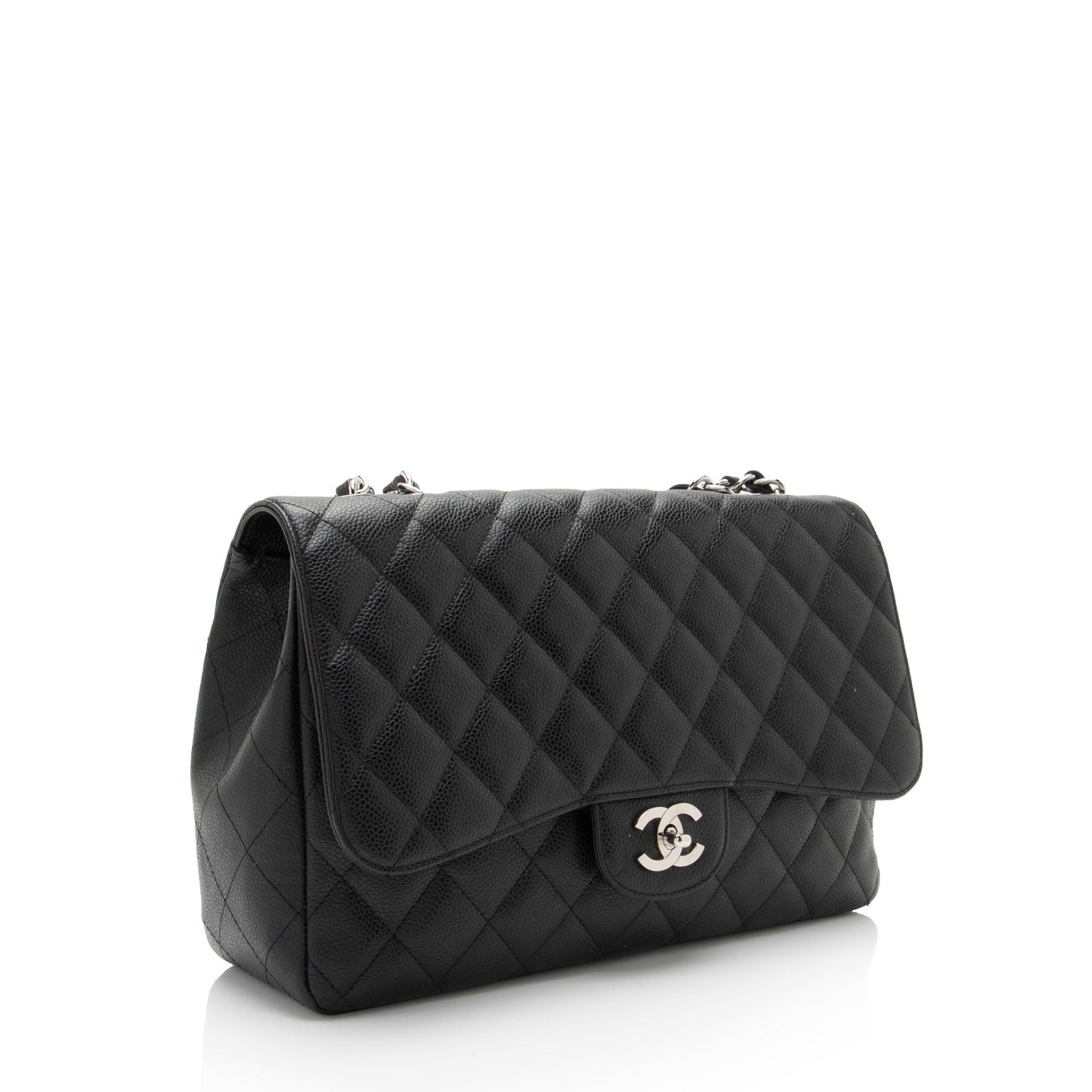 Chanel Caviar Classic Jumbo Single Flap SHF-TAC3Im Leather Shoulder Bag
