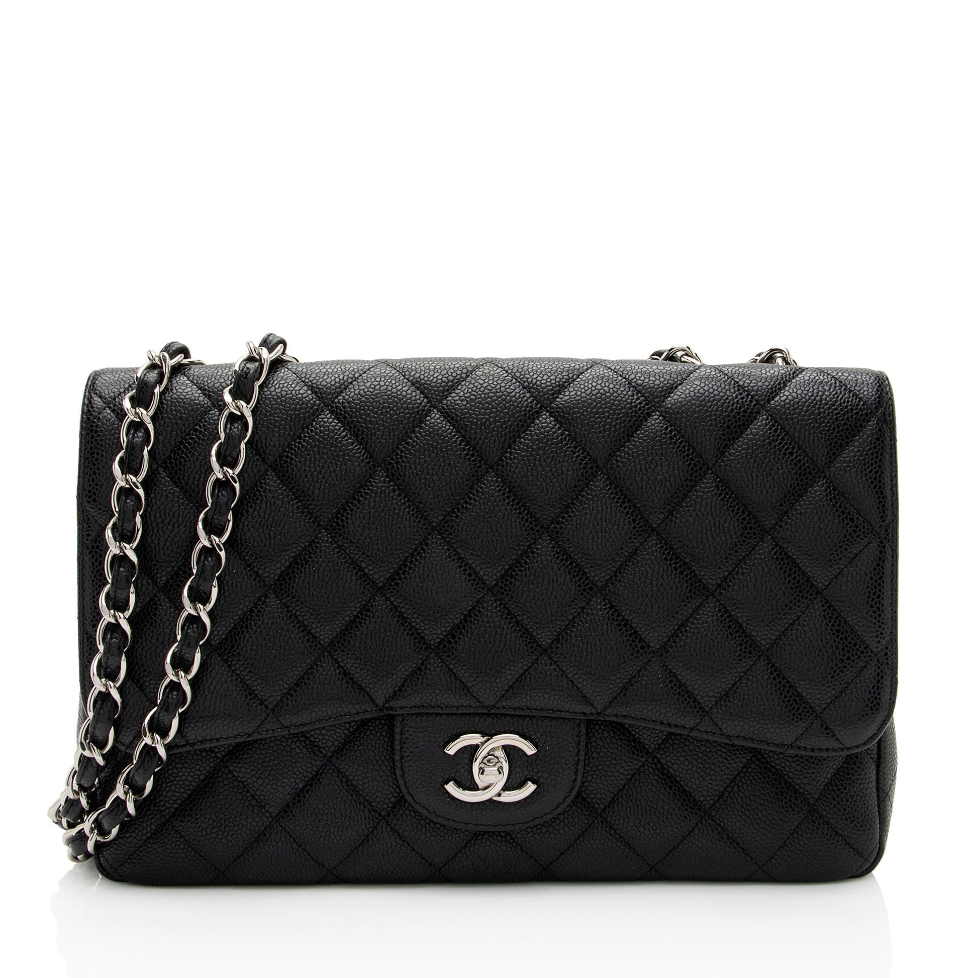 Chanel Caviar Classic Jumbo Single Flap SHF-LHfnsx Leather Shoulder Bag