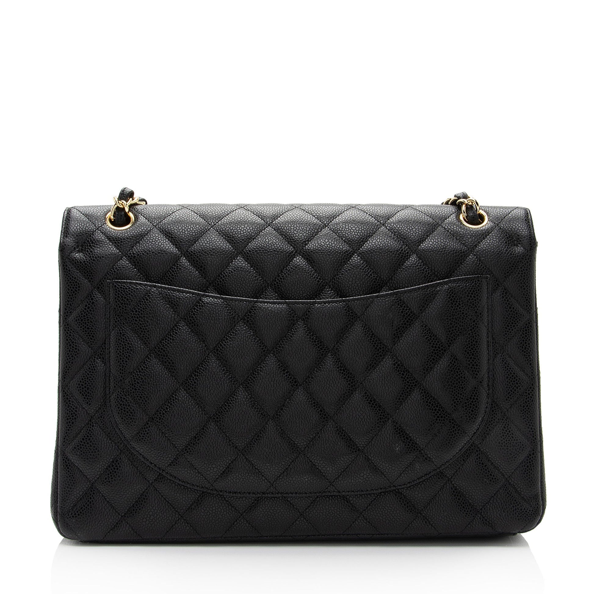 Chanel Caviar Classic Maxi Double Flap SHF-ssGyC1 Leather Shoulder Bag
