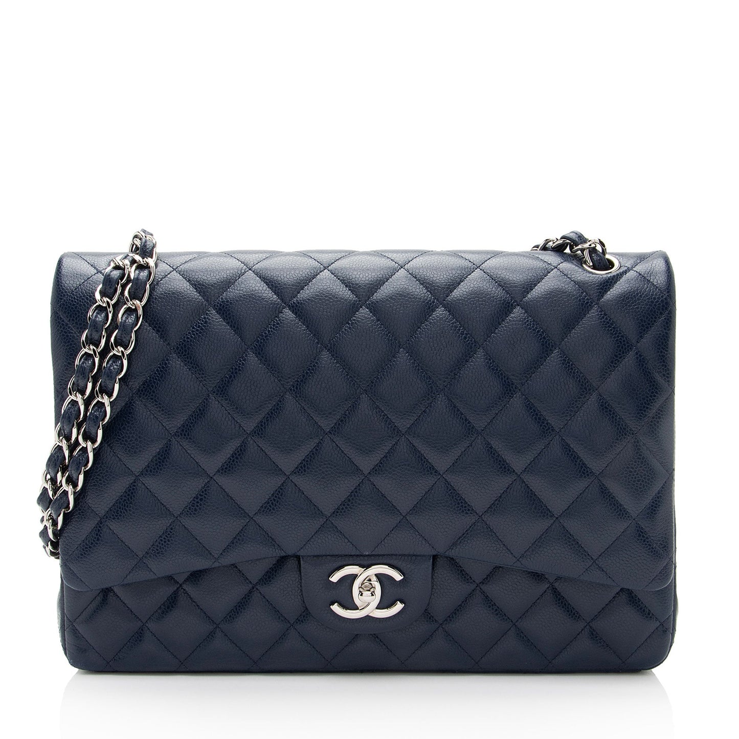 Chanel Caviar Classic Maxi Double Flap SHF-U7Rzaz Leather Shoulder Bag