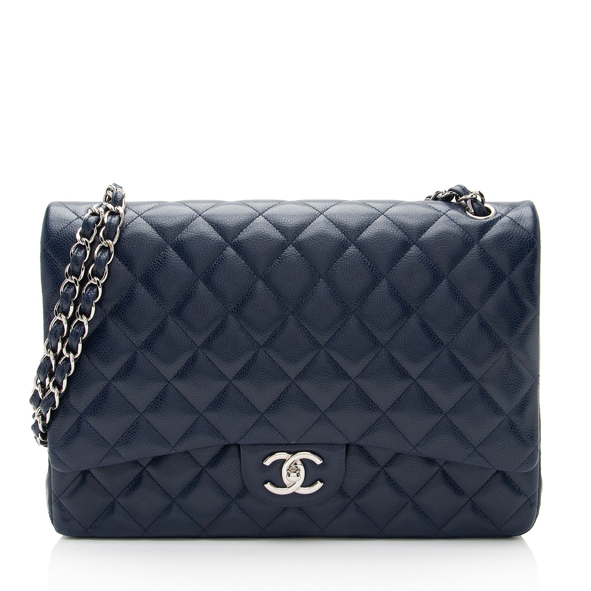 Chanel Caviar Classic Maxi Double Flap SHF-U7Rzaz Leather Shoulder Bag
