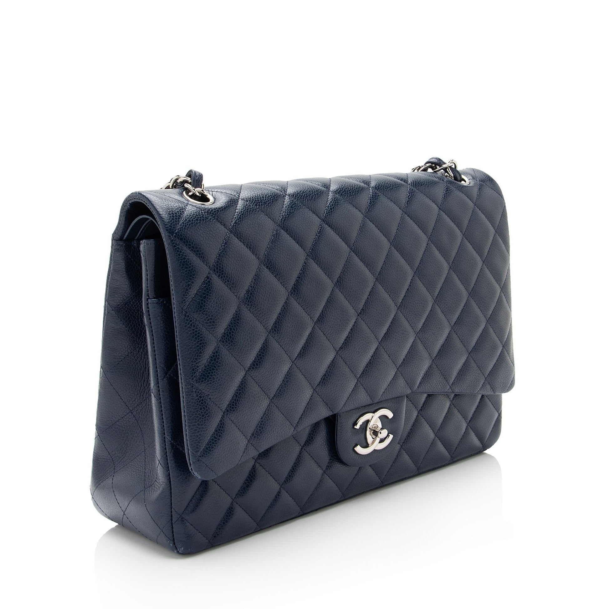 Chanel Caviar Classic Maxi Double Flap SHF-U7Rzaz Leather Shoulder Bag