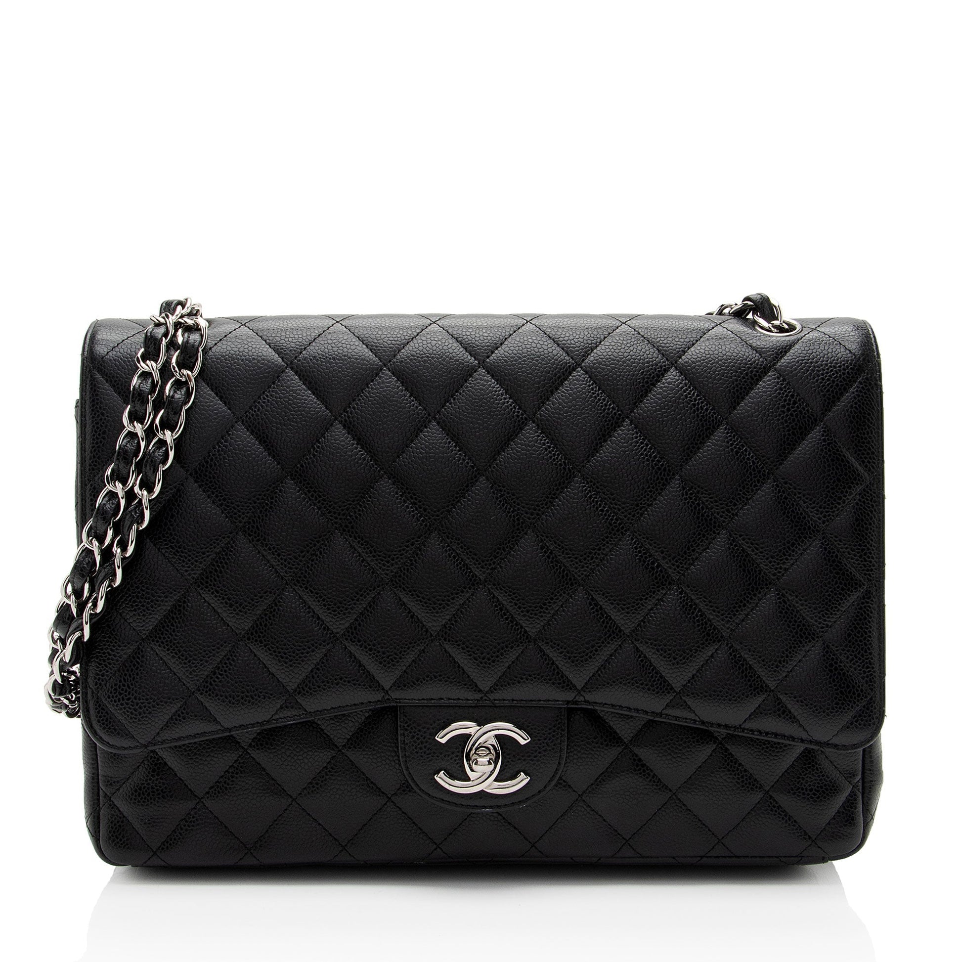 Chanel Caviar Classic Maxi Double Flap SHF-v8U2qf Leather Shoulder Bag
