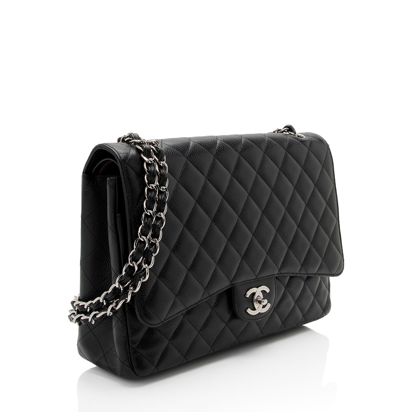 Chanel Caviar Classic Maxi Double Flap SHF-v8U2qf Leather Shoulder Bag