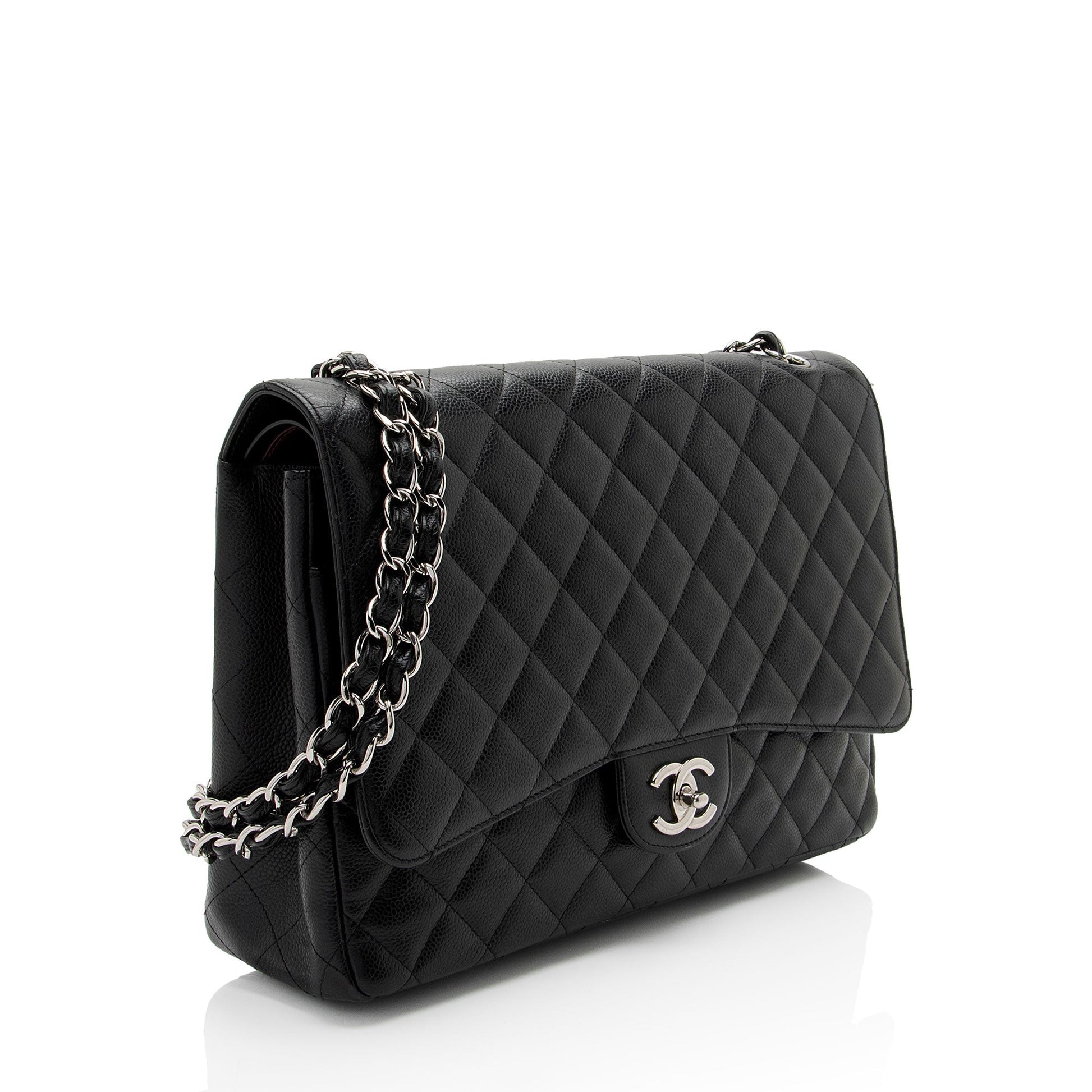 Chanel Caviar Classic Maxi Double Flap SHF-v8U2qf Leather Shoulder Bag