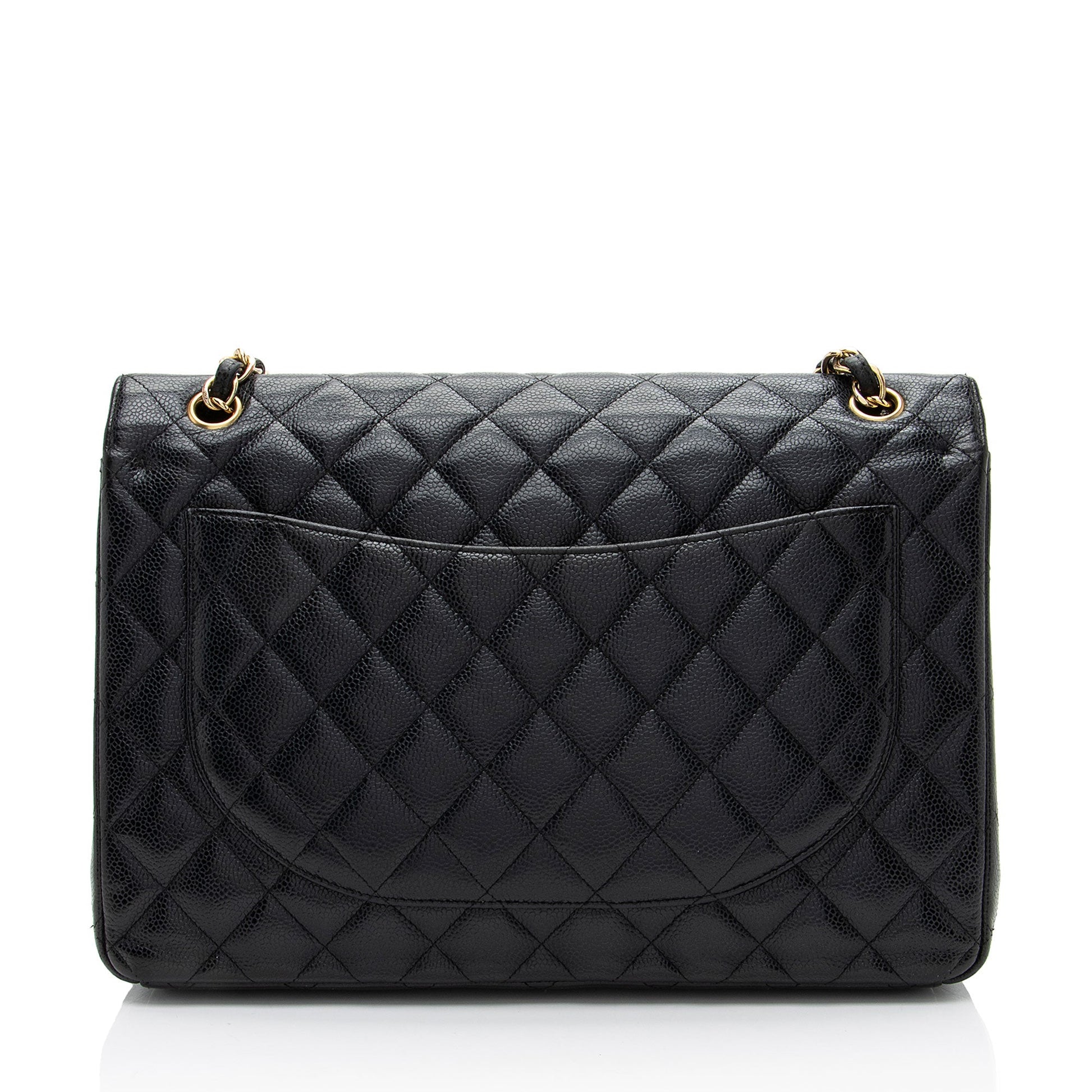 Chanel Caviar Classic Maxi Double Flap Leather Shoulder Bag