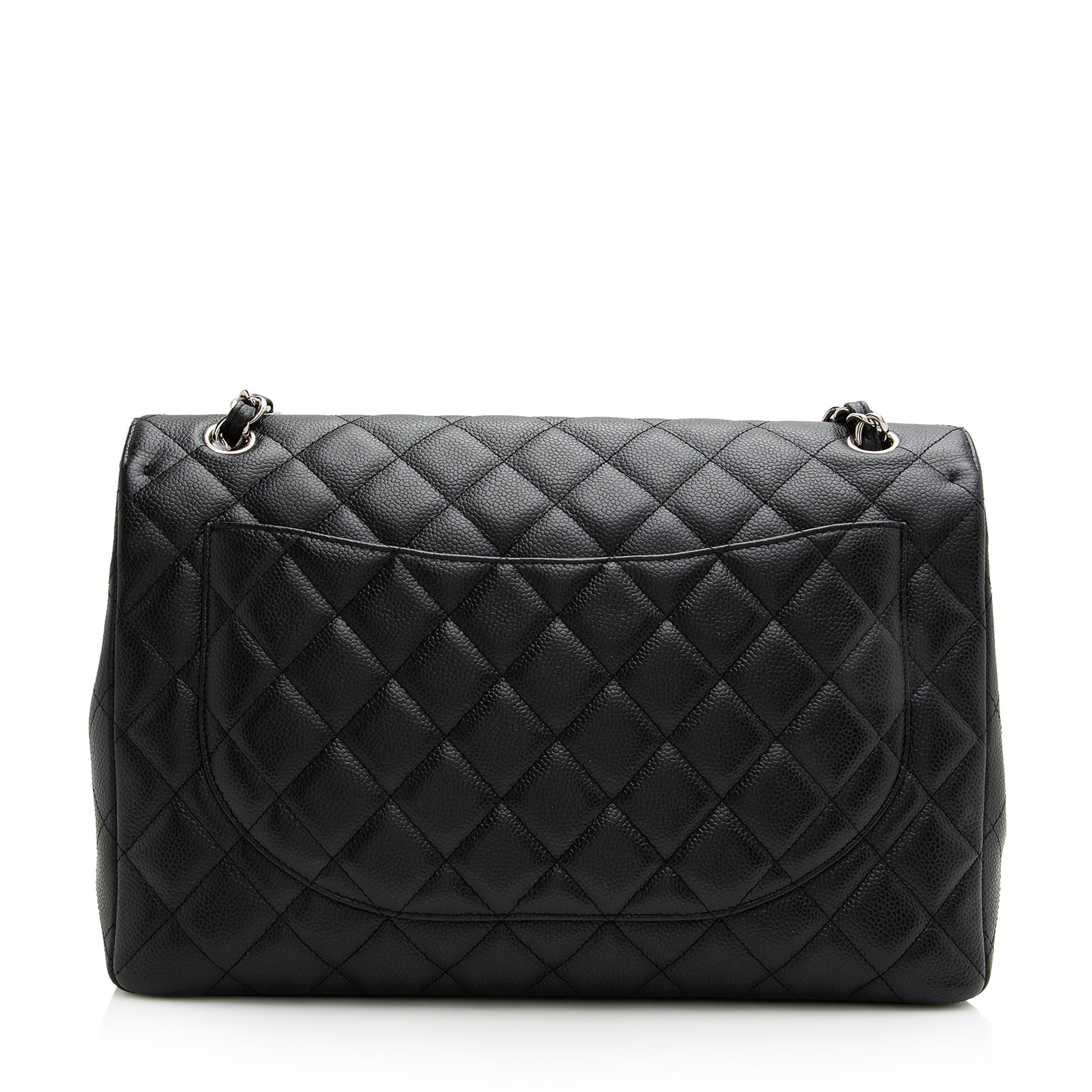 Chanel Caviar Classic Maxi Single Flap SHF Leather Shoulder Bag Bag Shf