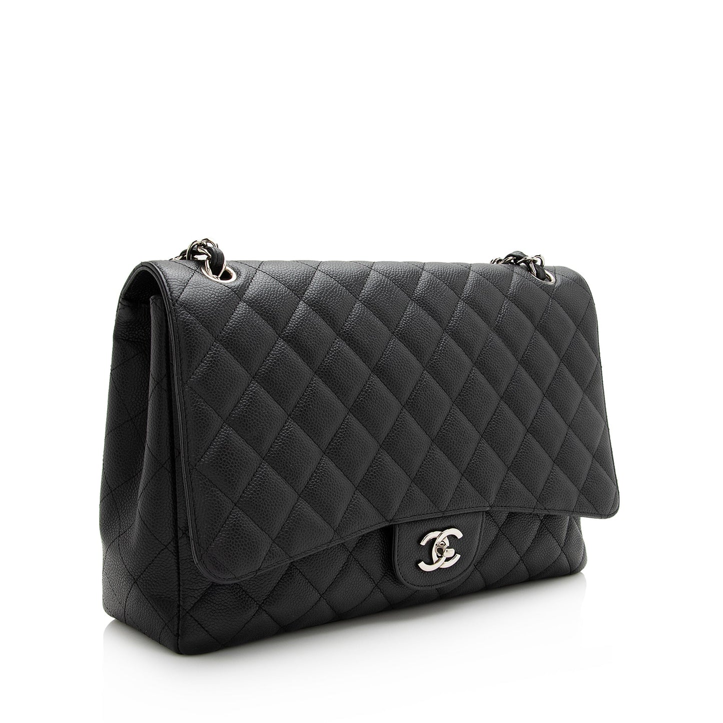 Chanel Caviar Classic Maxi Single Flap SHF Leather Shoulder Bag Bag Shf