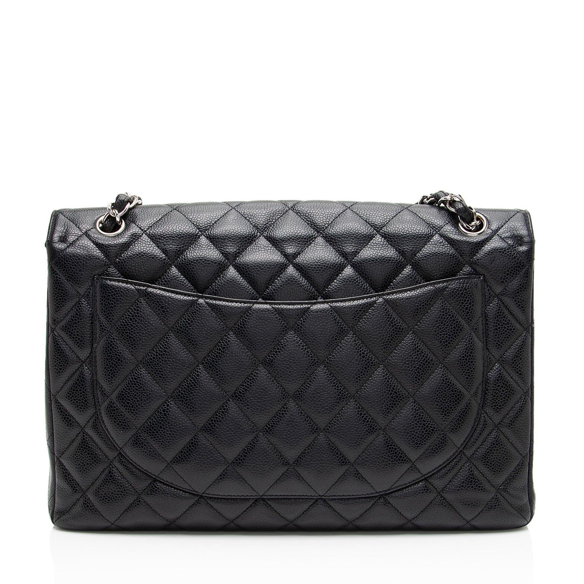 Chanel Caviar Classic Maxi Single Flap Leather Shoulder Bag
