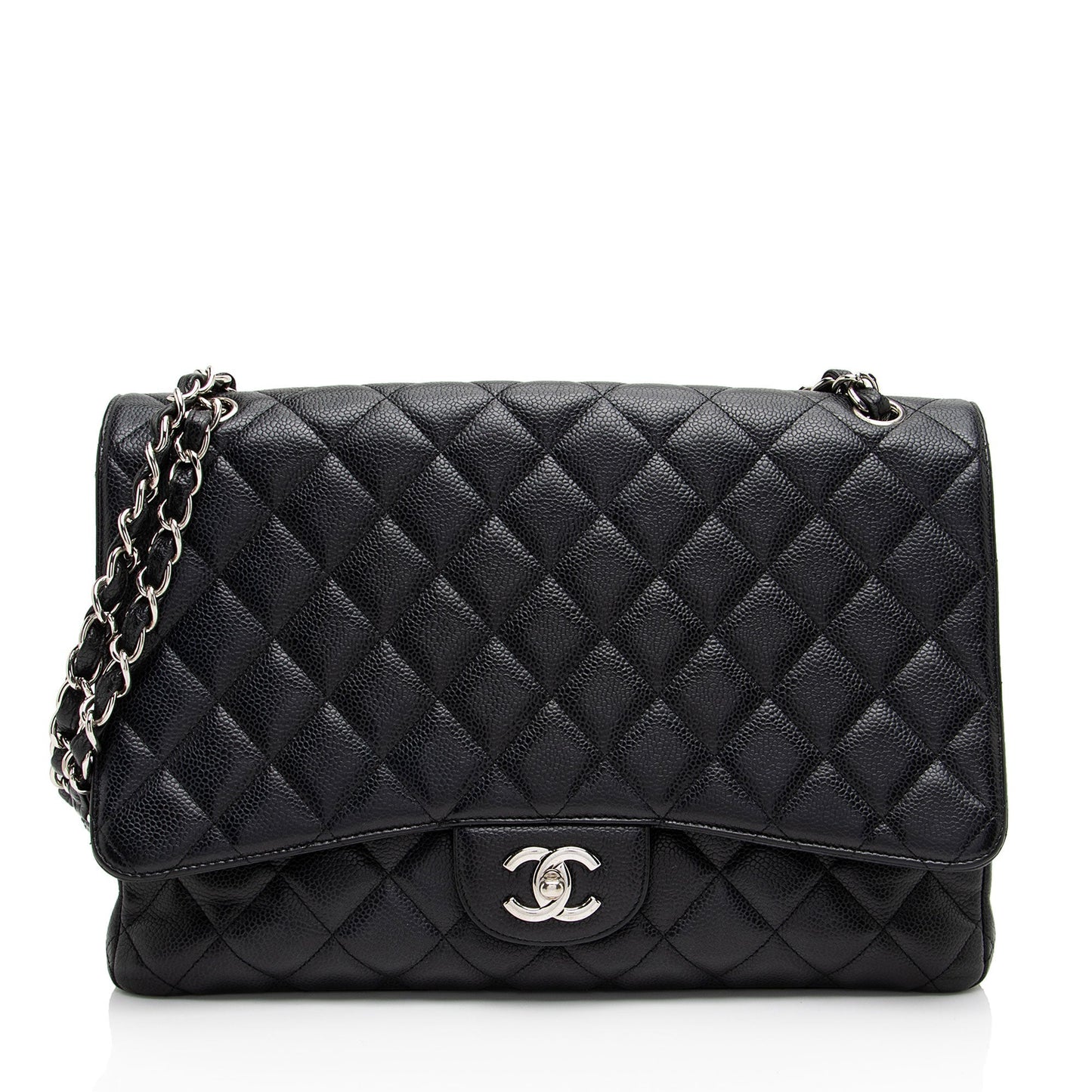 Chanel Caviar Classic Maxi Single Flap Leather Shoulder Bag