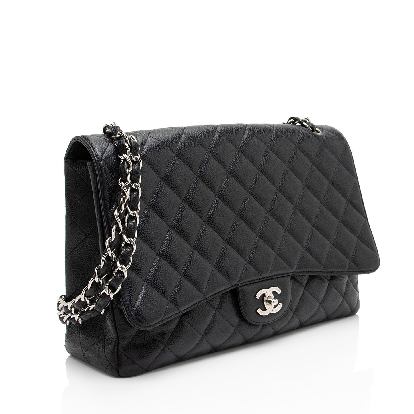 Chanel Caviar Classic Maxi Single Flap Leather Shoulder Bag