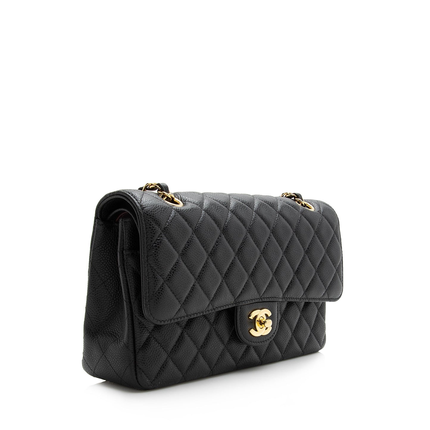 Chanel Caviar Classic Double Flap SHF Leather Shoulder Bag