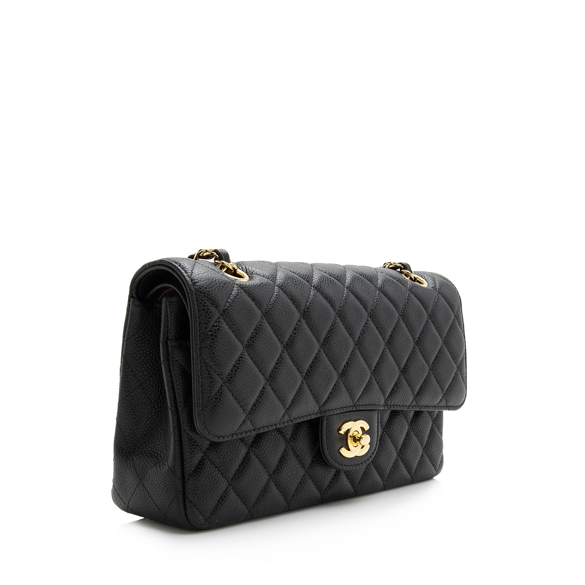 Chanel Caviar Classic Double Flap SHF Leather Shoulder Bag