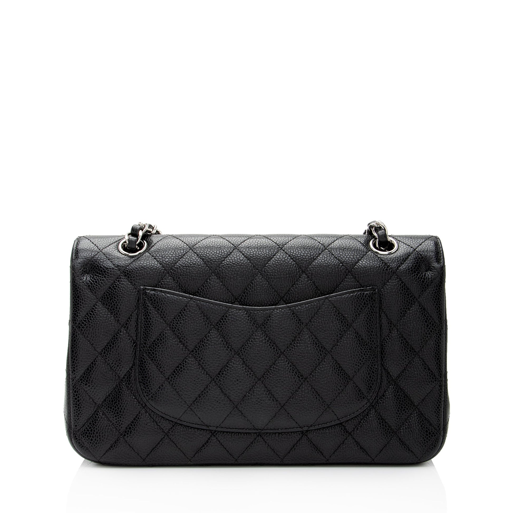 Chanel Caviar Classic Double Flap SHF-9ANmGR Leather Shoulder Bag