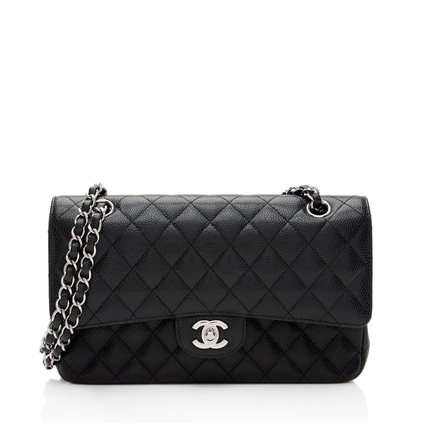 Chanel Caviar Classic Double Flap SHF-9ANmGR Leather Shoulder Bag
