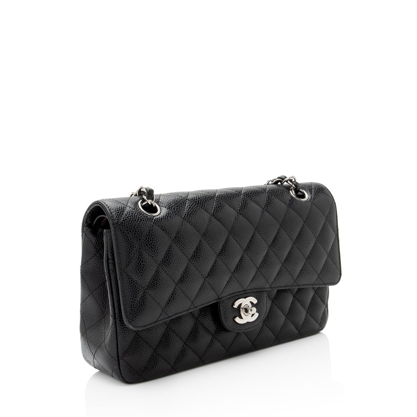 Chanel Caviar Classic Double Flap SHF-9ANmGR Leather Shoulder Bag