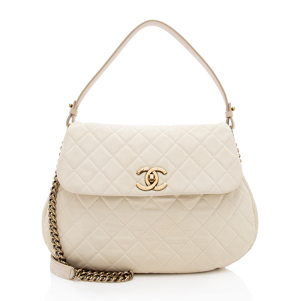 Chanel Caviar Country Chic Messenger SHF Leather Messenger Bag