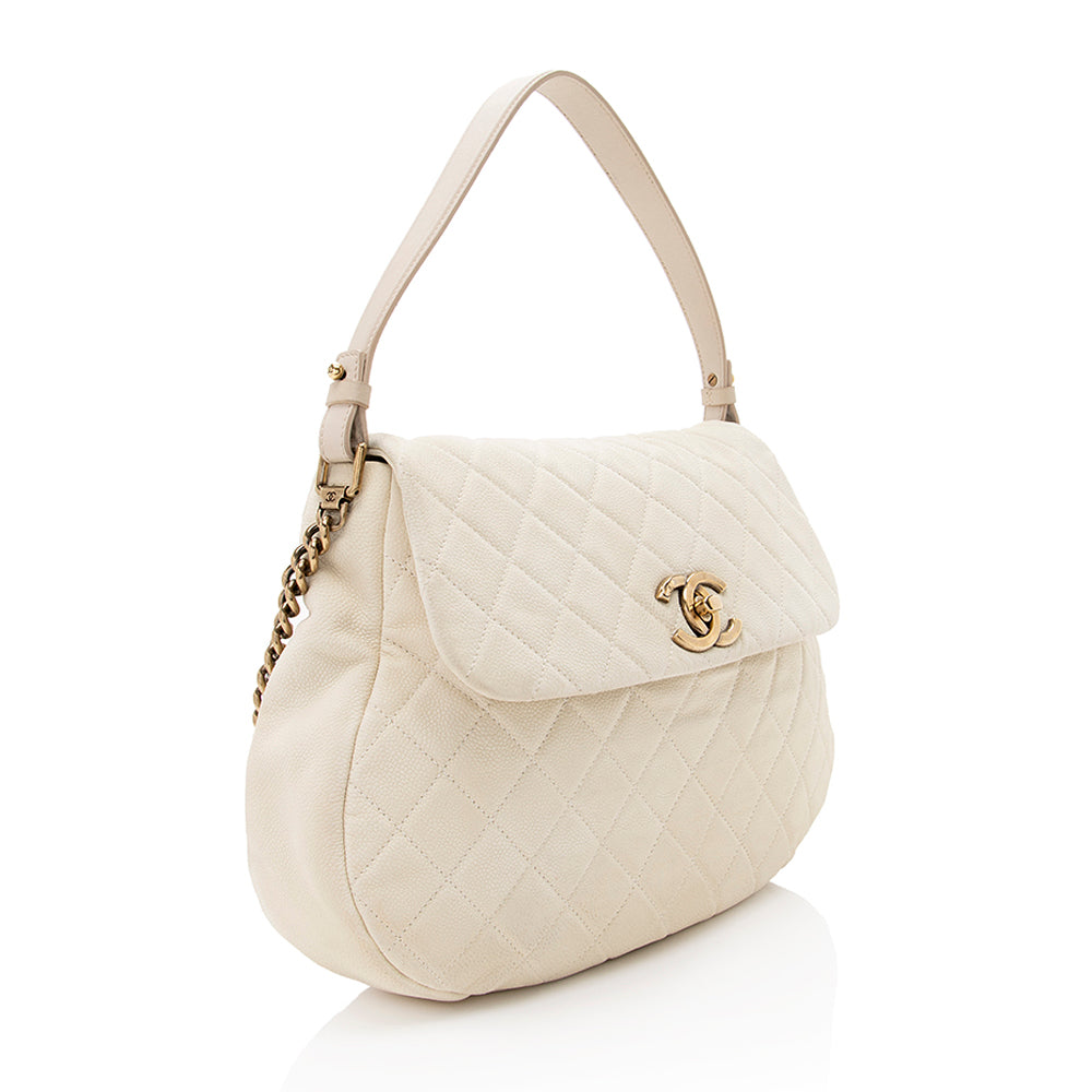 Chanel Caviar Country Chic Messenger SHF Leather Messenger Bag
