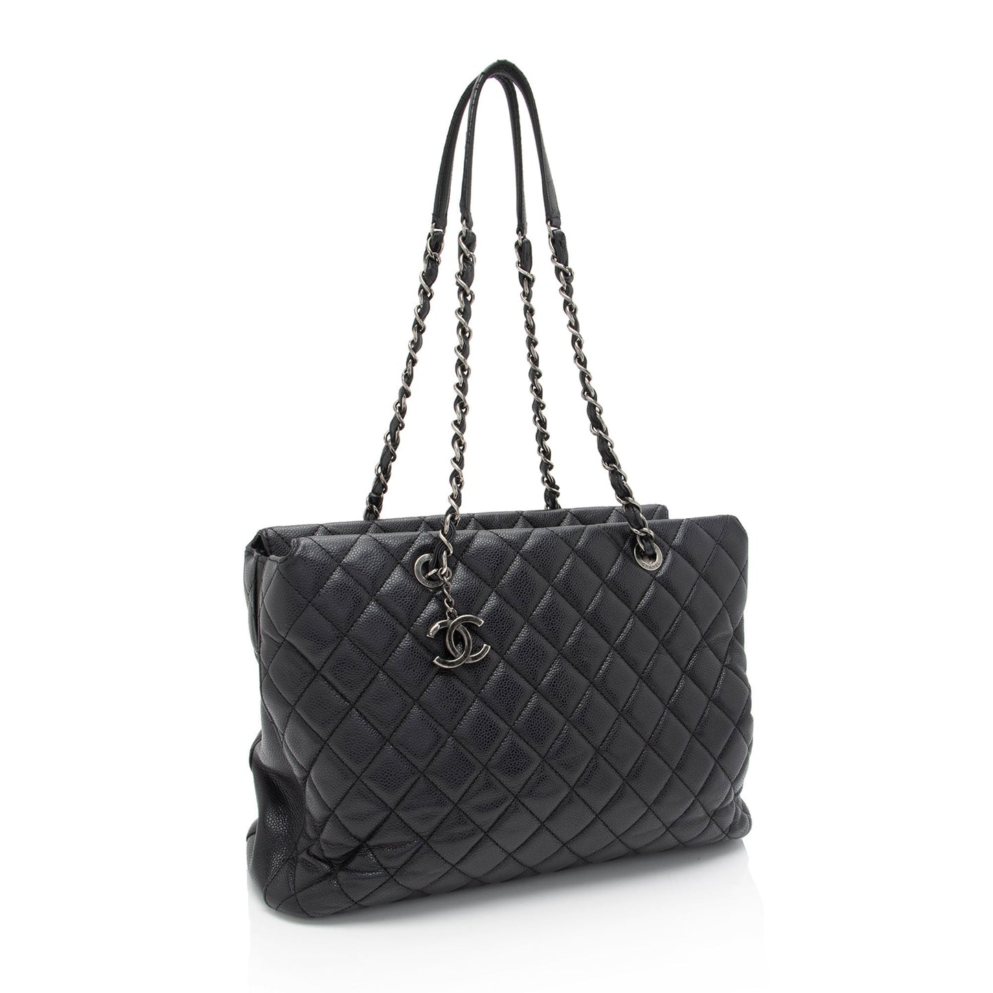 Chanel Caviar Fold Flap Top SHF-yvfNuJ Leather Tote Bag
