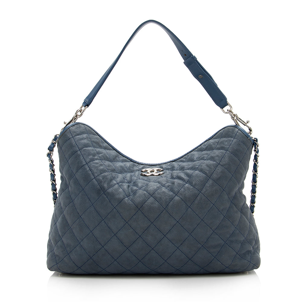 Chanel Caviar French Riviera Hobo SHF Leather Shoulder Bag