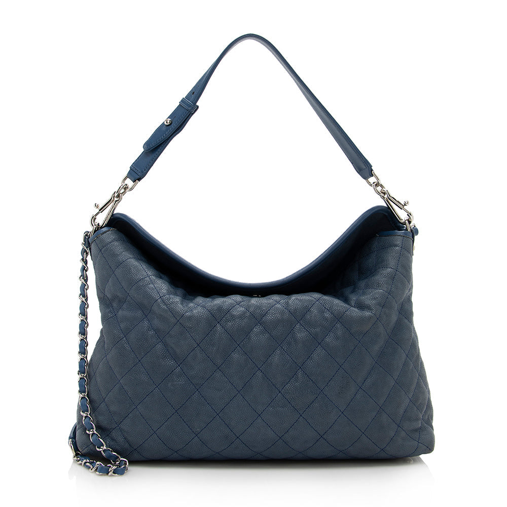 Chanel Caviar French Riviera Hobo SHF Leather Shoulder Bag