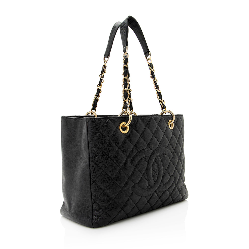 Chanel Caviar Grand Shopping SHF Leather Tote Bag 9