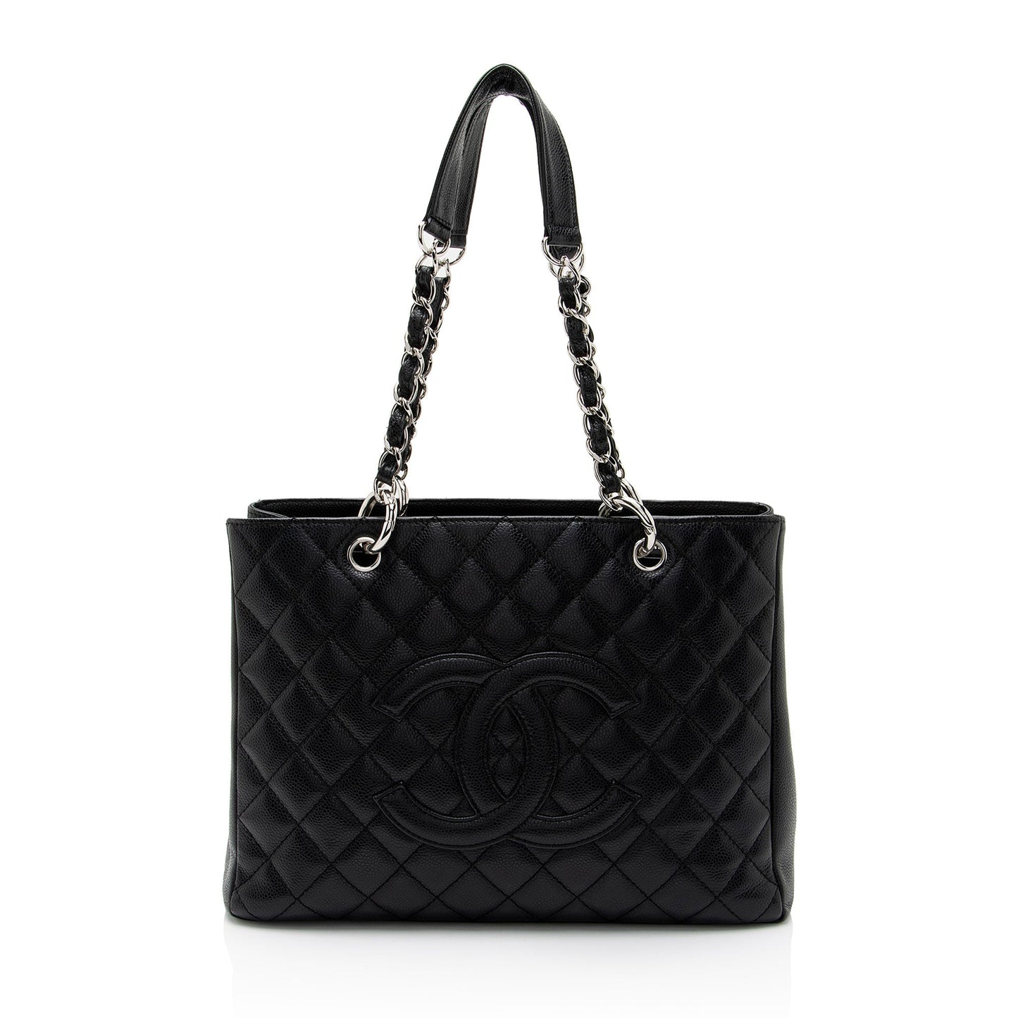 Chanel Caviar Grand Shopping SHF-eUITwo Leather Tote Bag