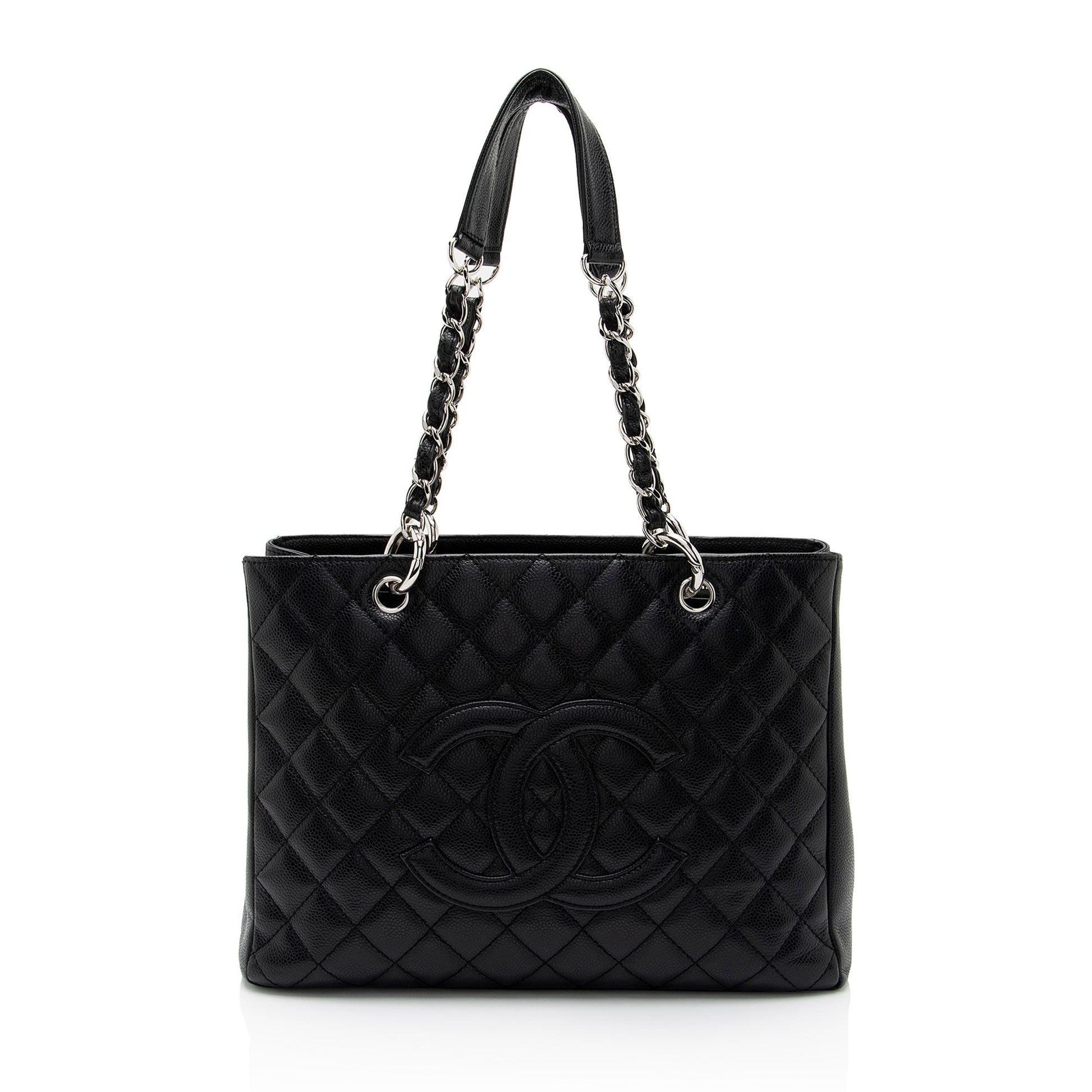 Chanel Caviar Grand Shopping SHF-eUITwo Leather Tote Bag