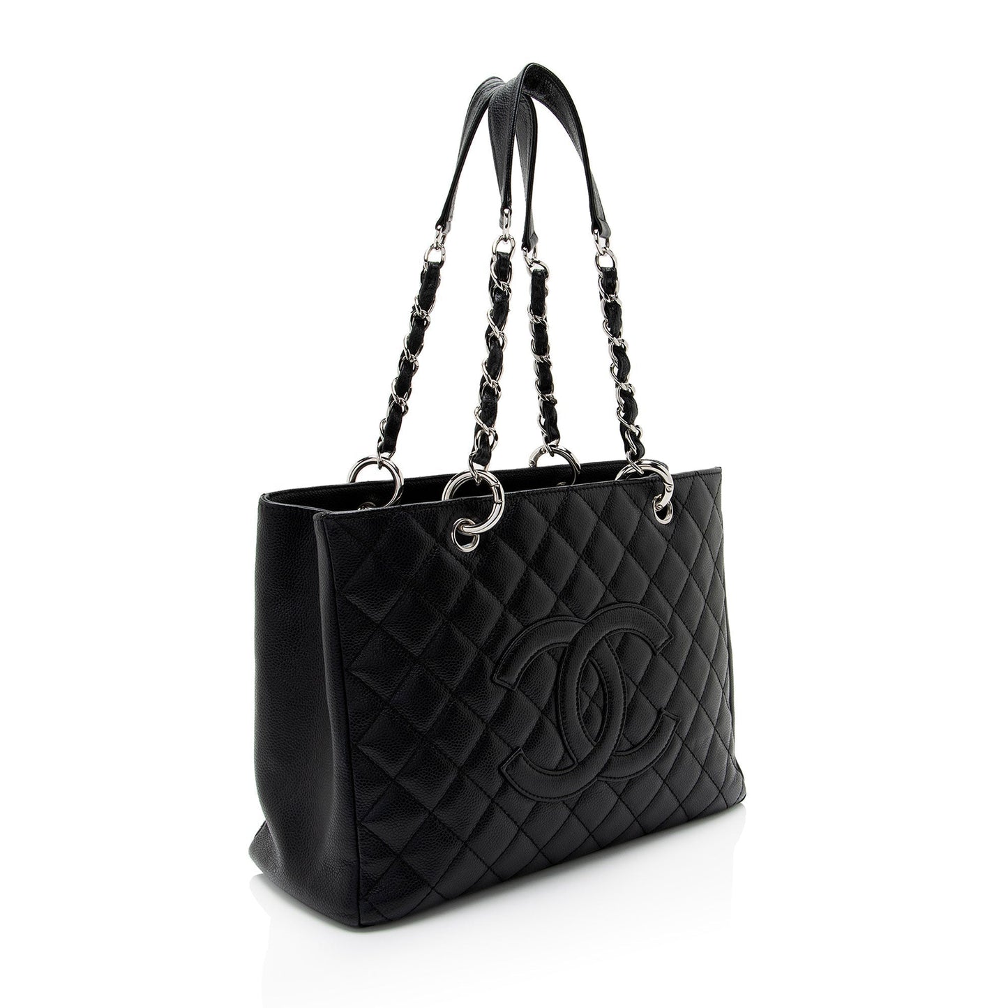 Chanel Caviar Grand Shopping SHF-eUITwo Leather Tote Bag