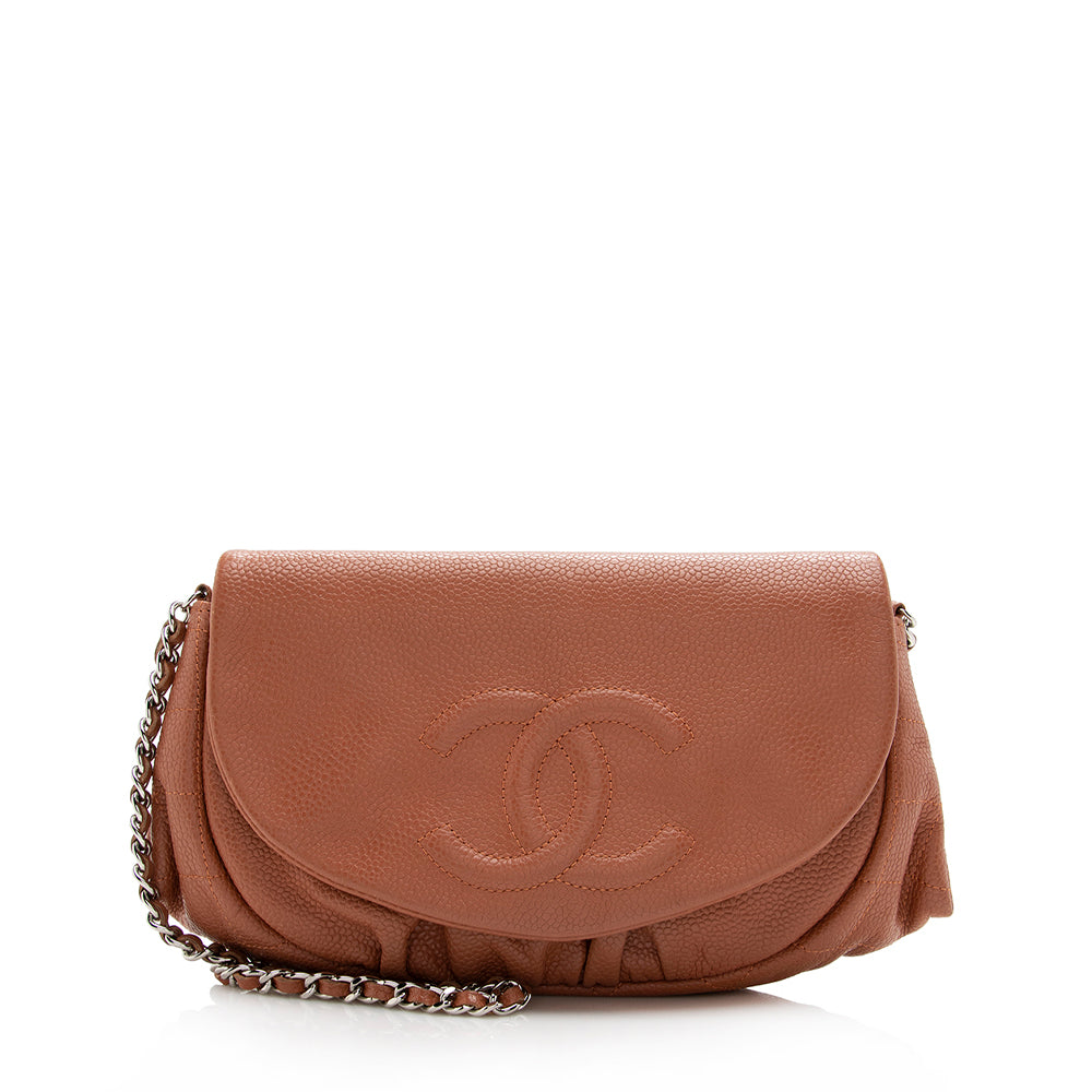 Chanel Caviar Half Moon on SHF Leather Wallet Case