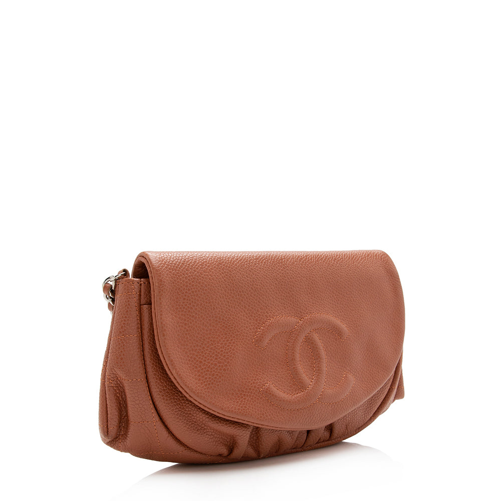 Chanel Caviar Half Moon on SHF Leather Wallet Case