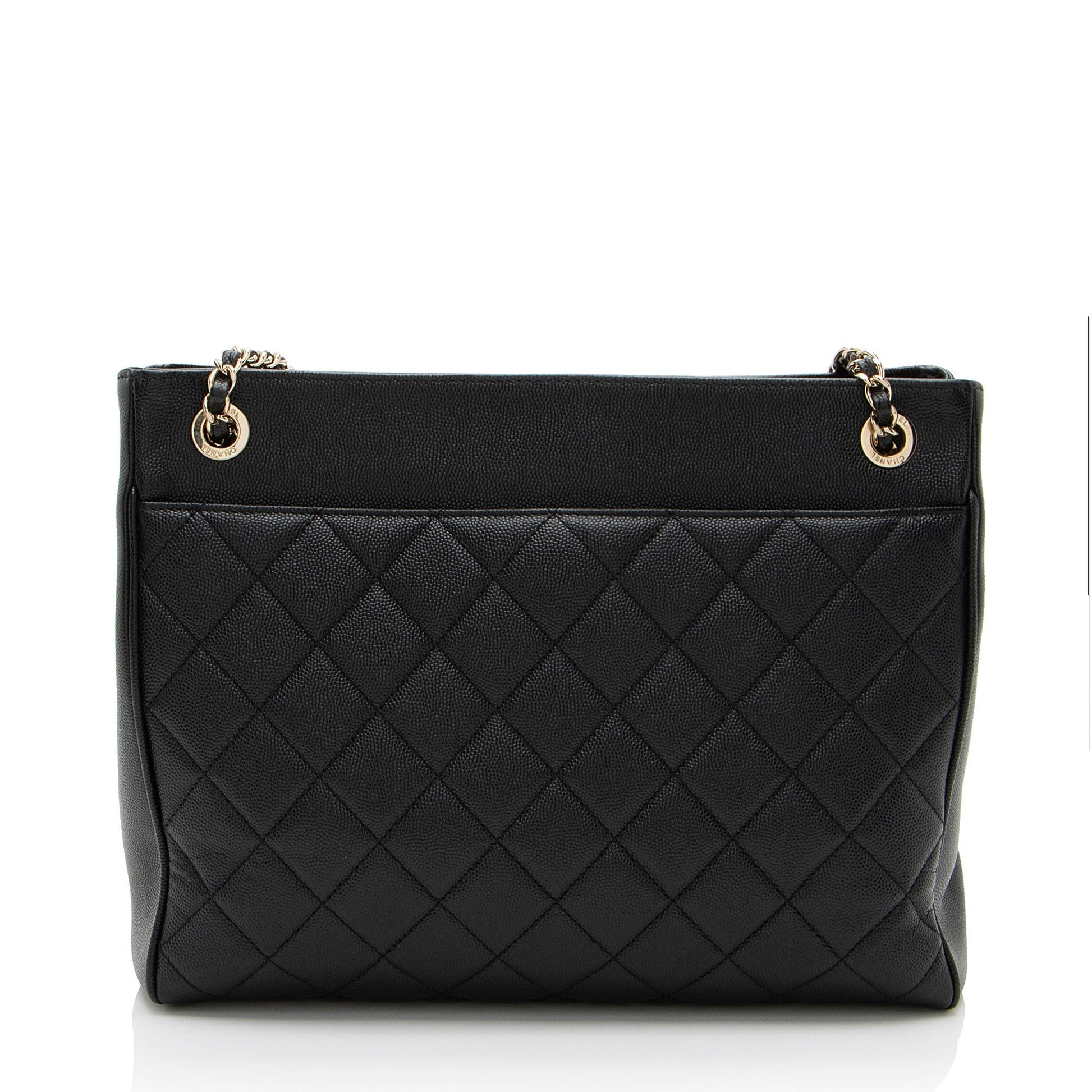 Chanel Caviar Out Flap Shopping Leather Tote Bag