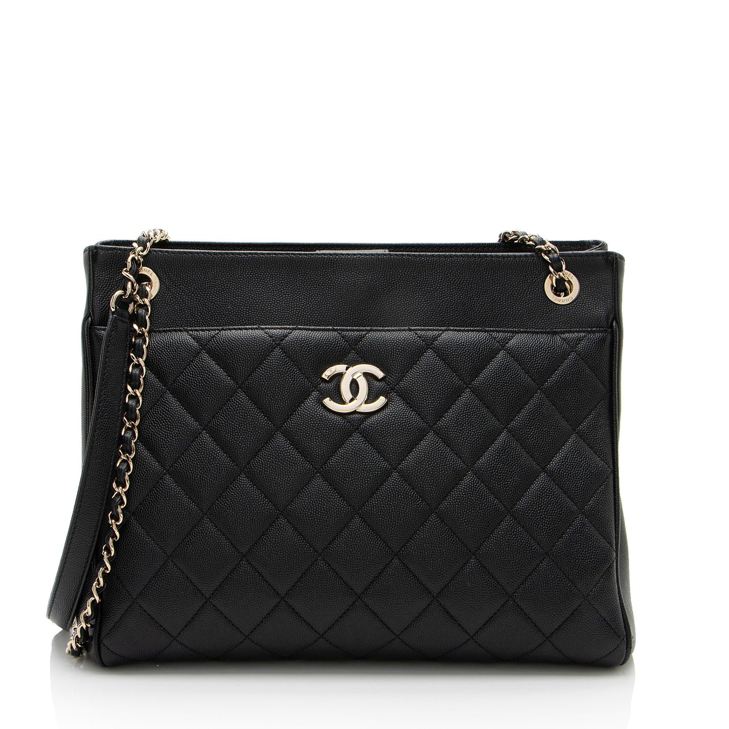 Chanel Caviar Out Flap Shopping Leather Tote Bag