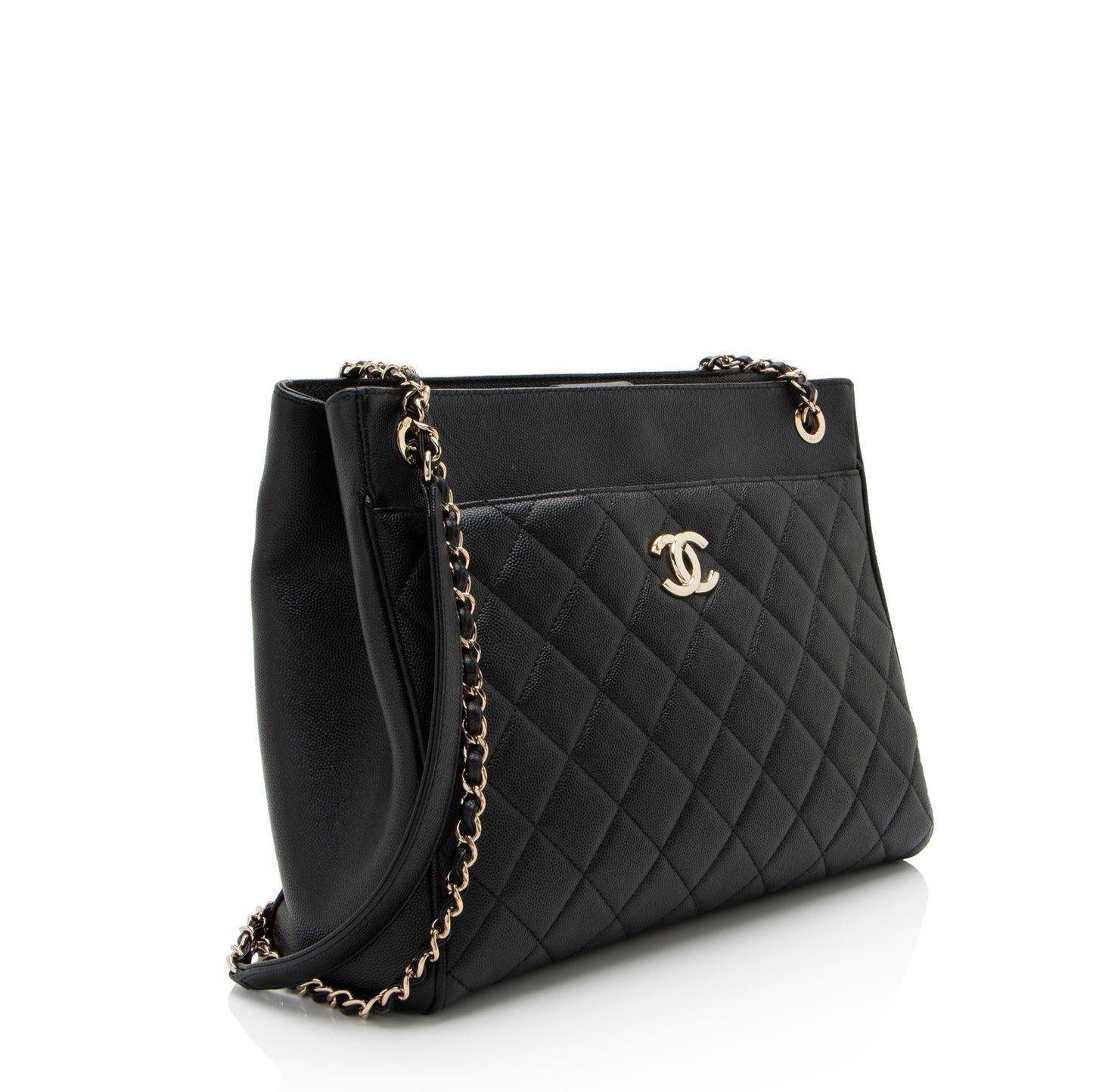 Chanel Caviar Out Flap Shopping Leather Tote Bag