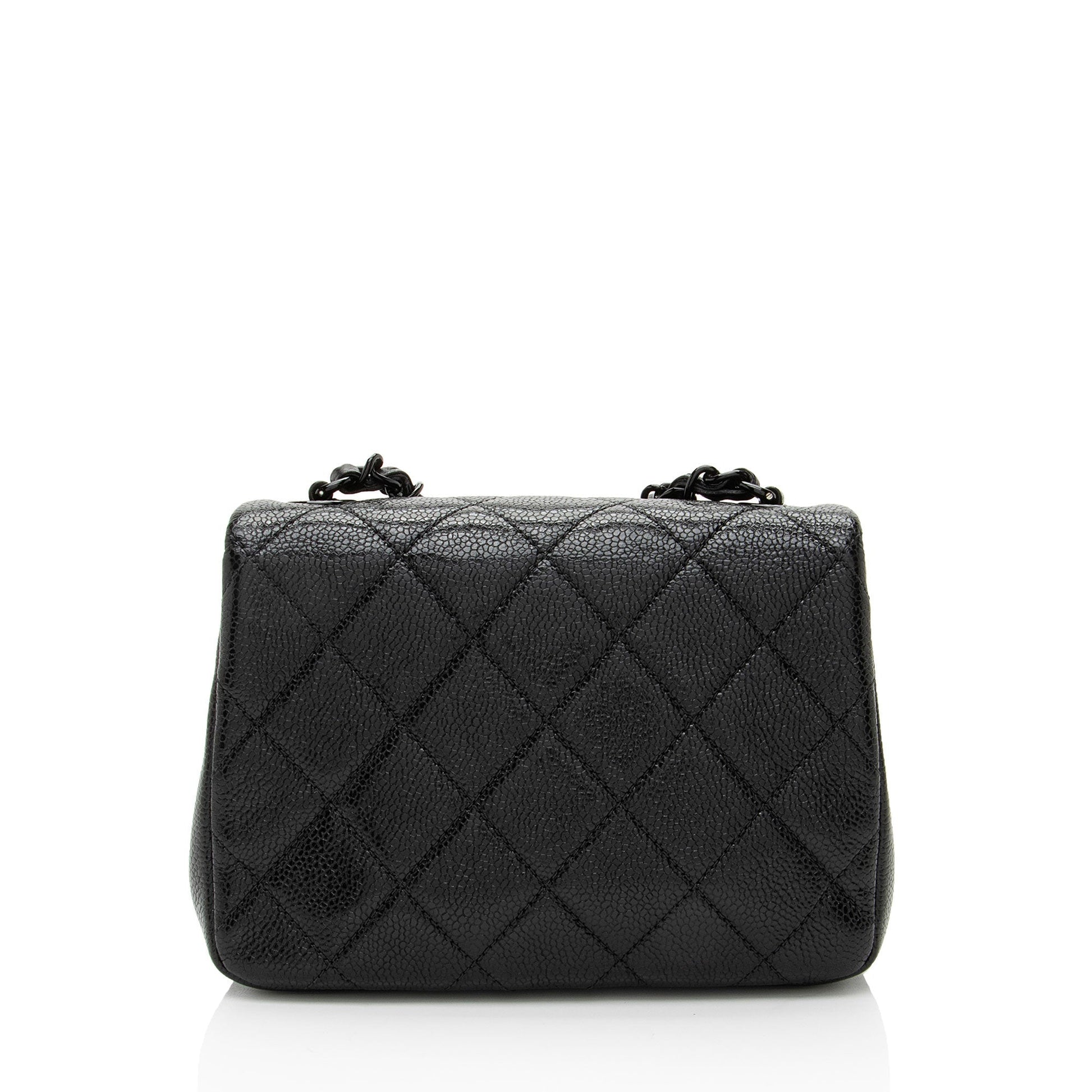 Chanel Caviar Incognito Square Flap Leather Shoulder Bag
