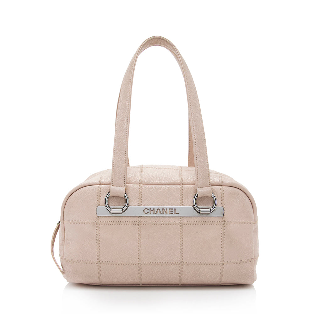 Chanel Caviar LAX Bowling Satchel SHF Leather Satchel Bag Satchel Shf