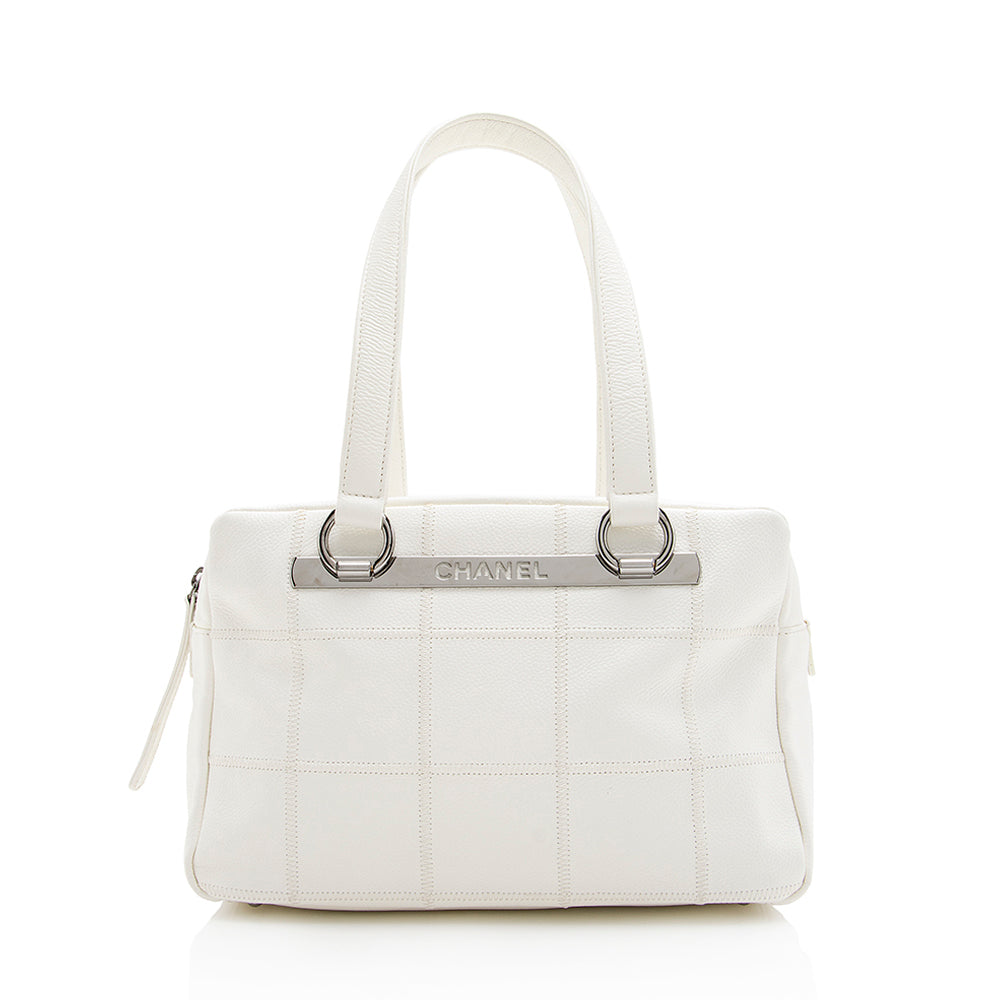Chanel Caviar LAX Bowling Satchel SHF Leather Satchel Bag